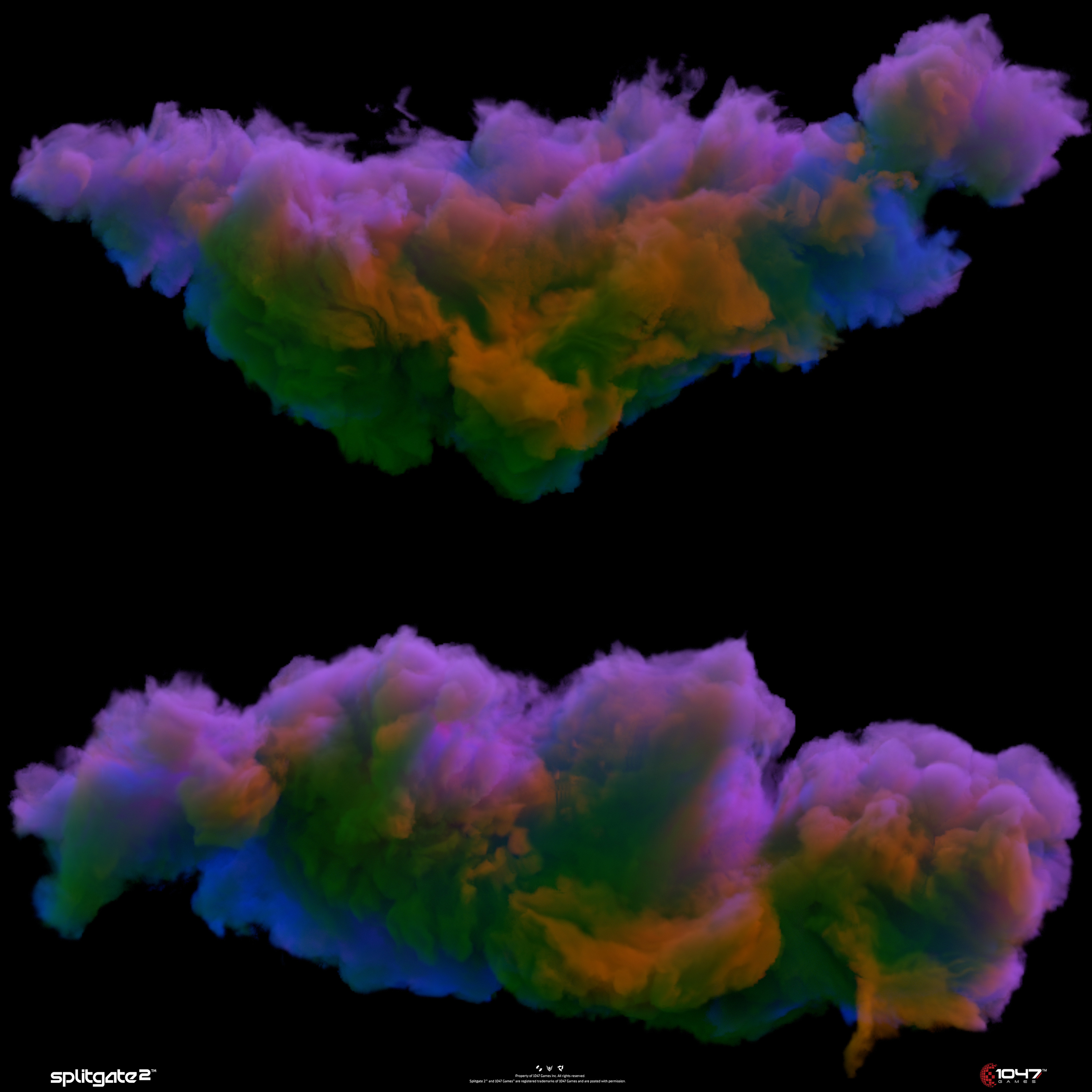 An example of the cloud atlas textures I put together for use in both arena and battle-royal game modes. Cloud VDB's were generated inside Houdini and rendered out using Karma.