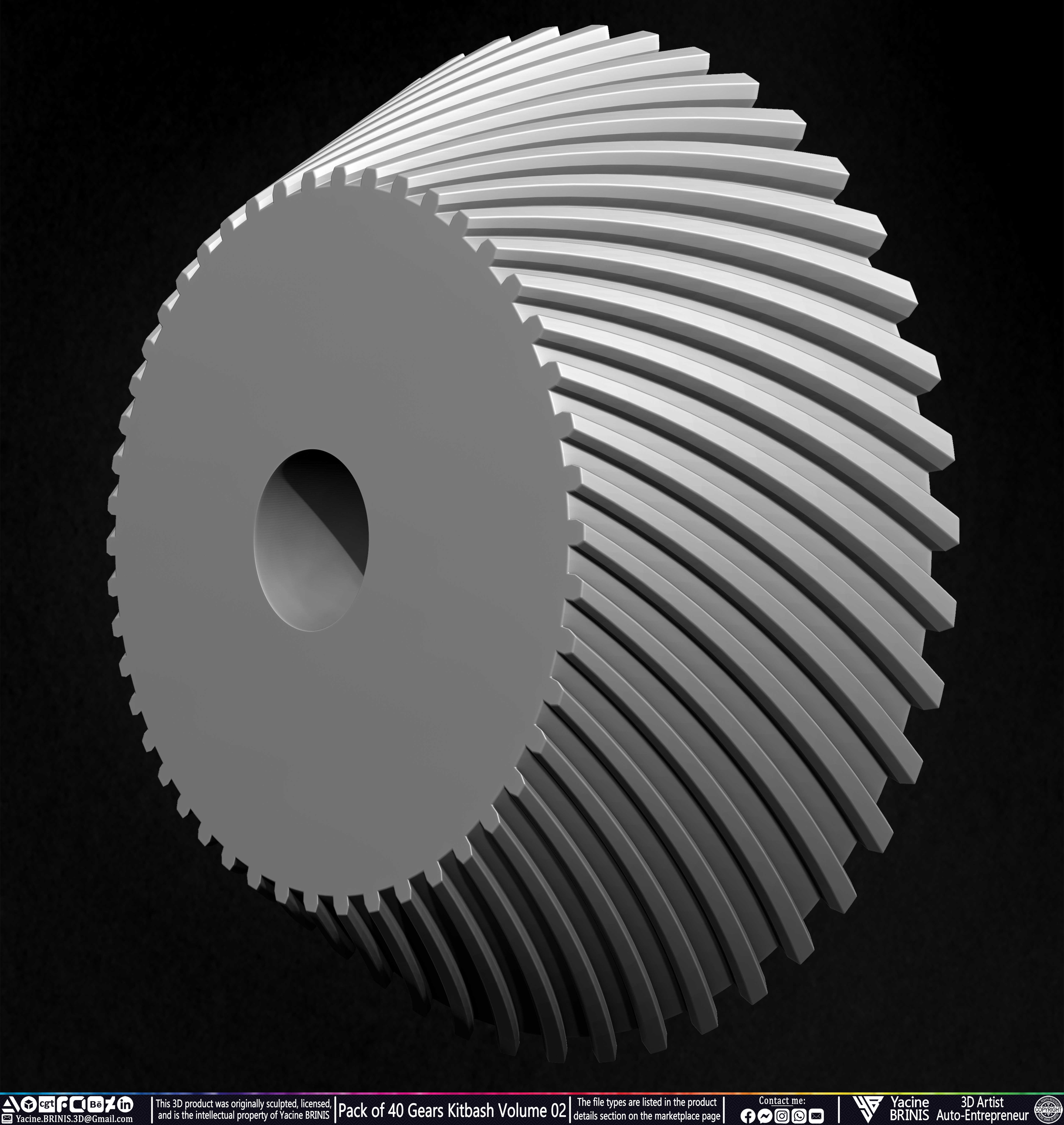 Pack of 40 Gears Kitbash Volume 02 Sculpted by Yacine BRINIS Set 013