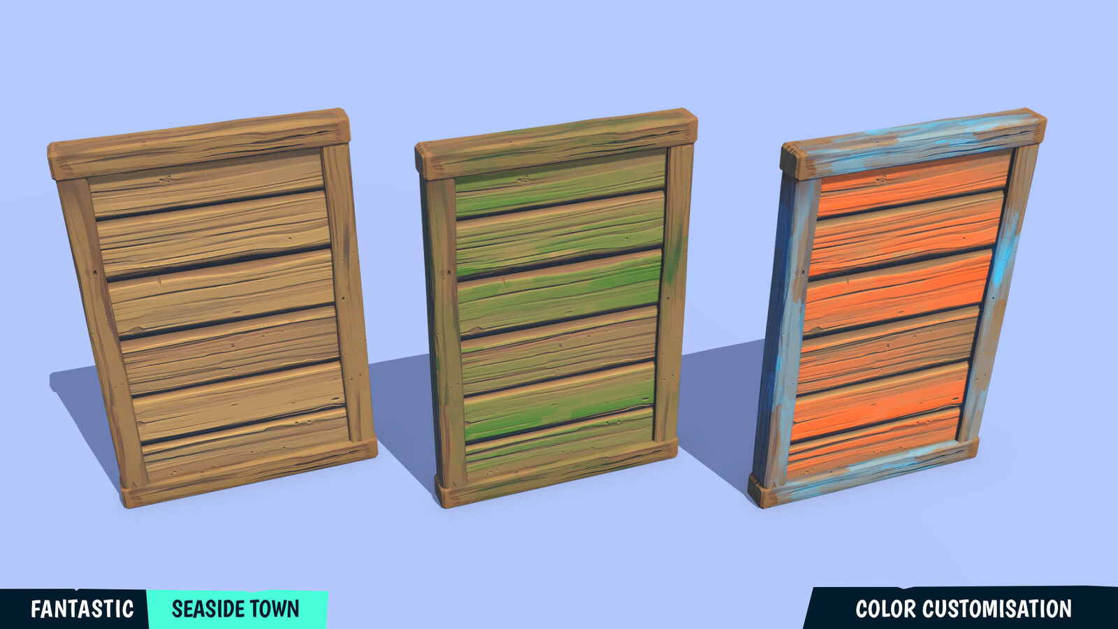Custom PBR shaders for color additions on modular pieces. Masks created in Substance Designer.