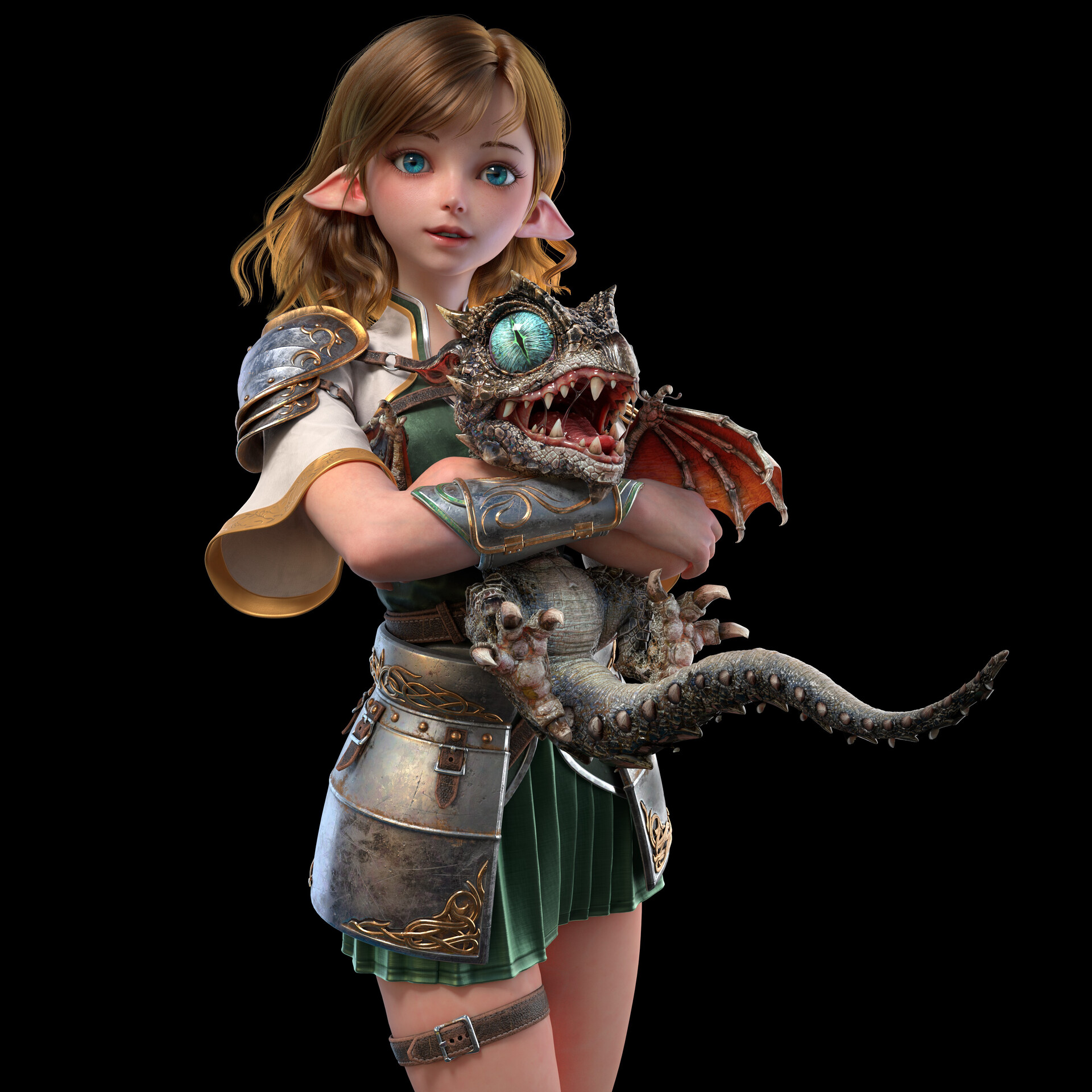 女孩 ArtStation - Girl and Dragon/女孩与龙