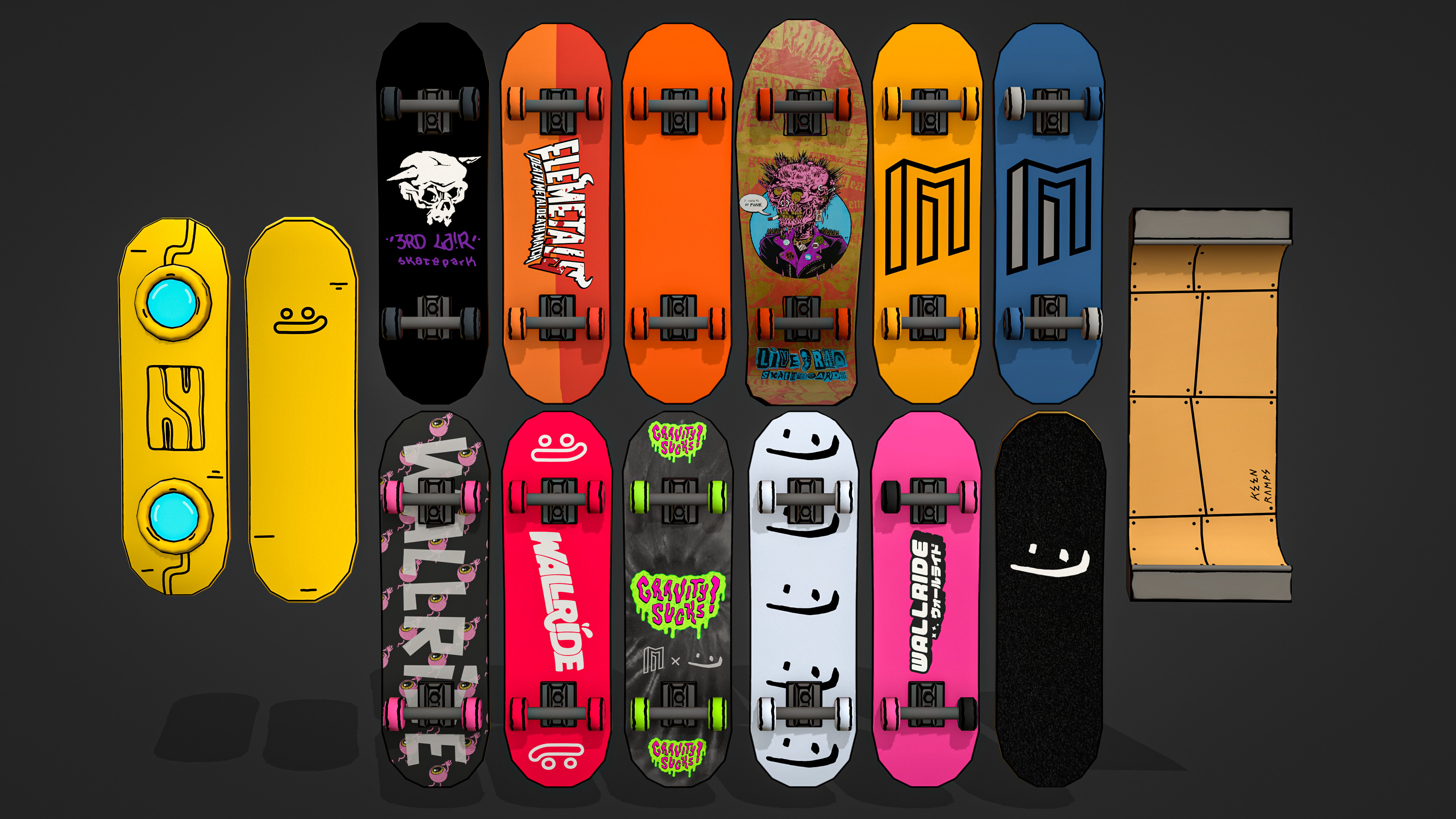All skateboard skins