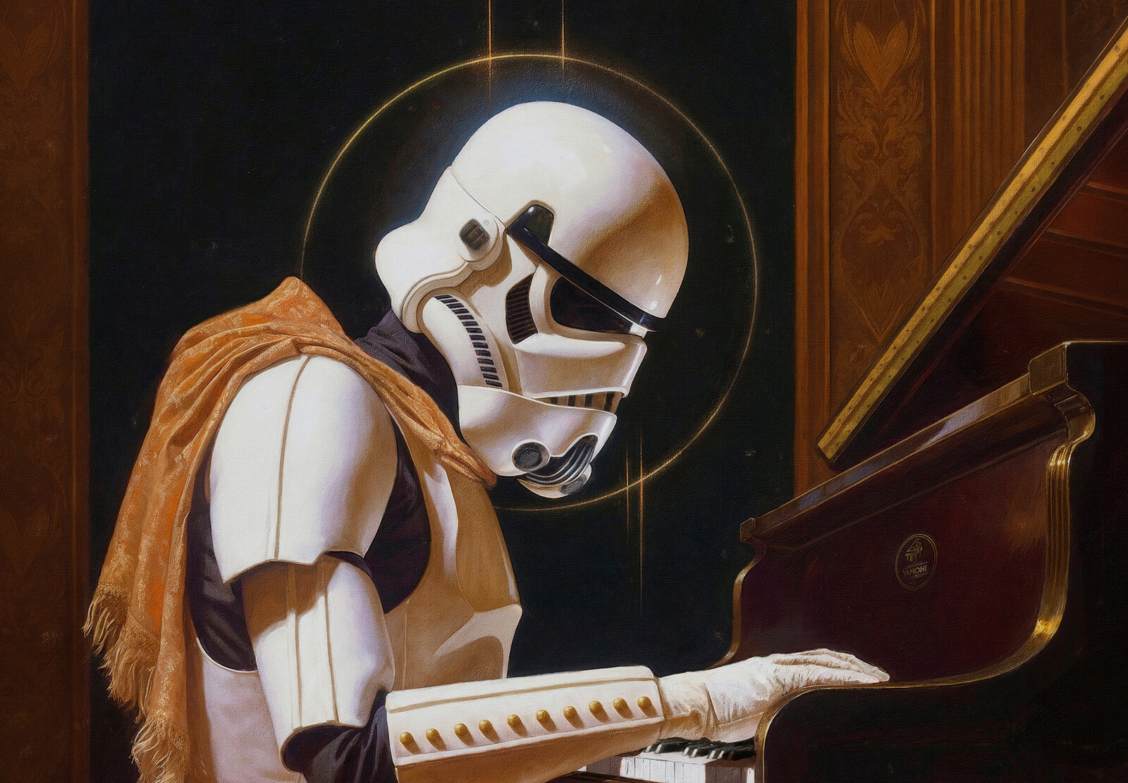 Trooper playing the Piano - Close-Up