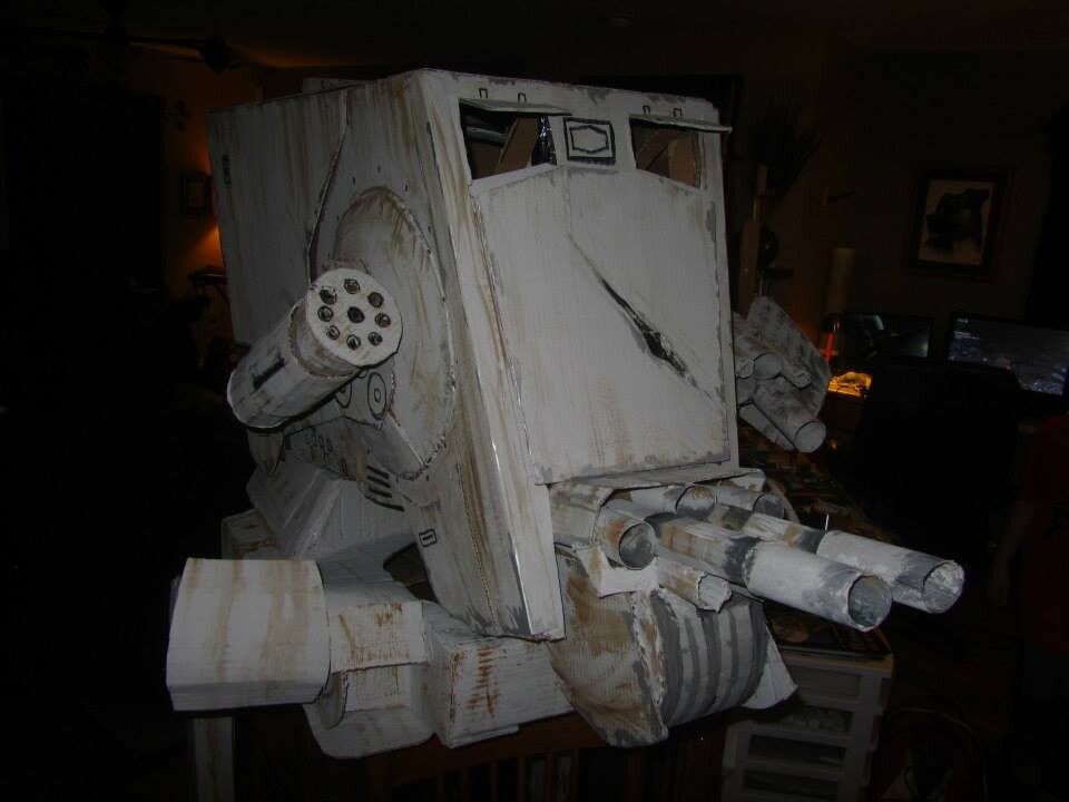 Star Wars AT-ST costume made out of cardboard. By Dale Jackson | StratoArt.com