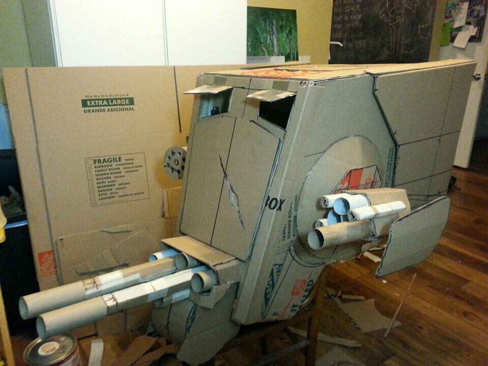 Star Wars AT-ST costume made out of cardboard. By Dale Jackson | StratoArt.com