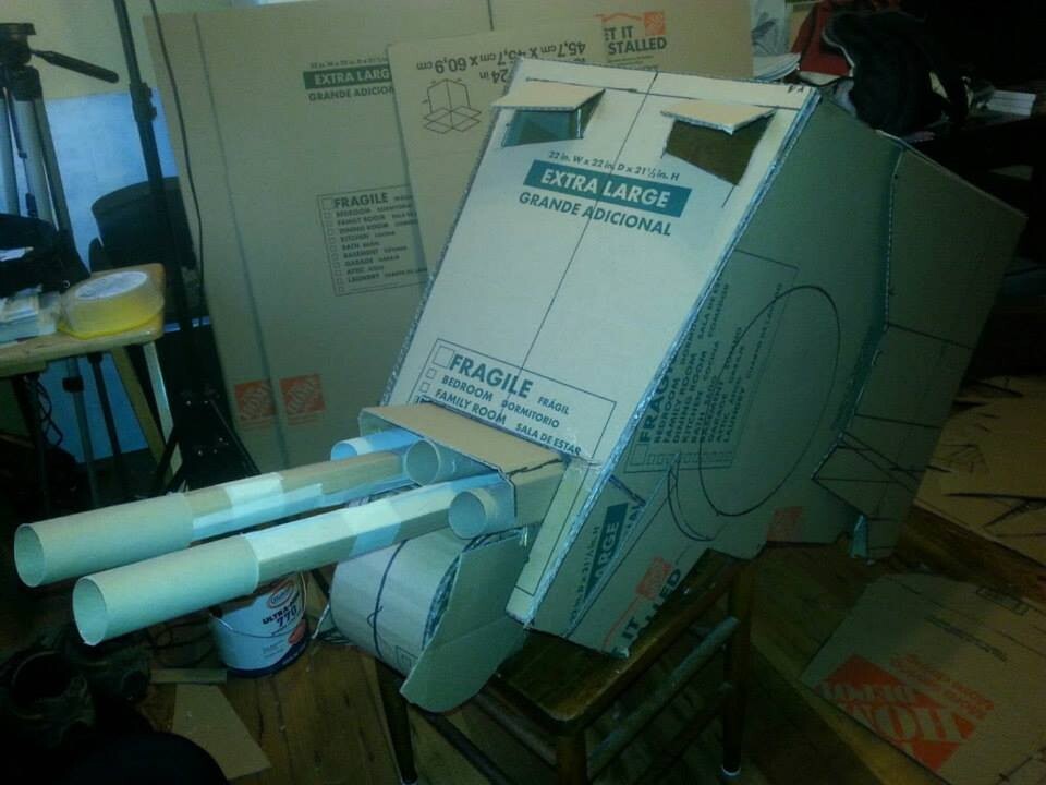 Star Wars AT-ST costume made out of cardboard. By Dale Jackson | StratoArt.com
