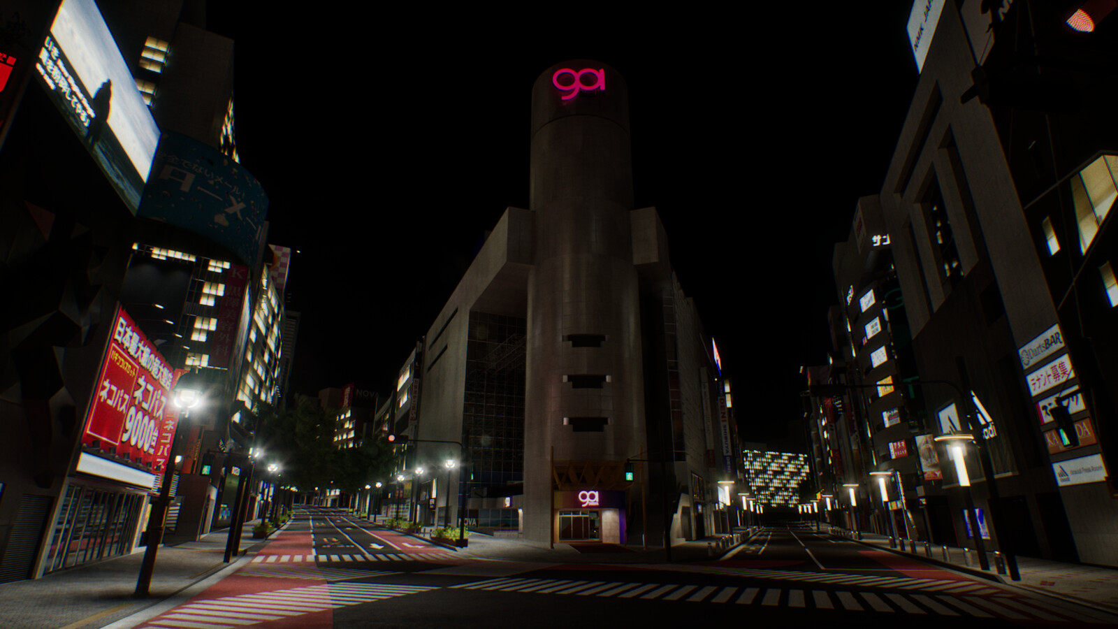 Nightime shot of 109