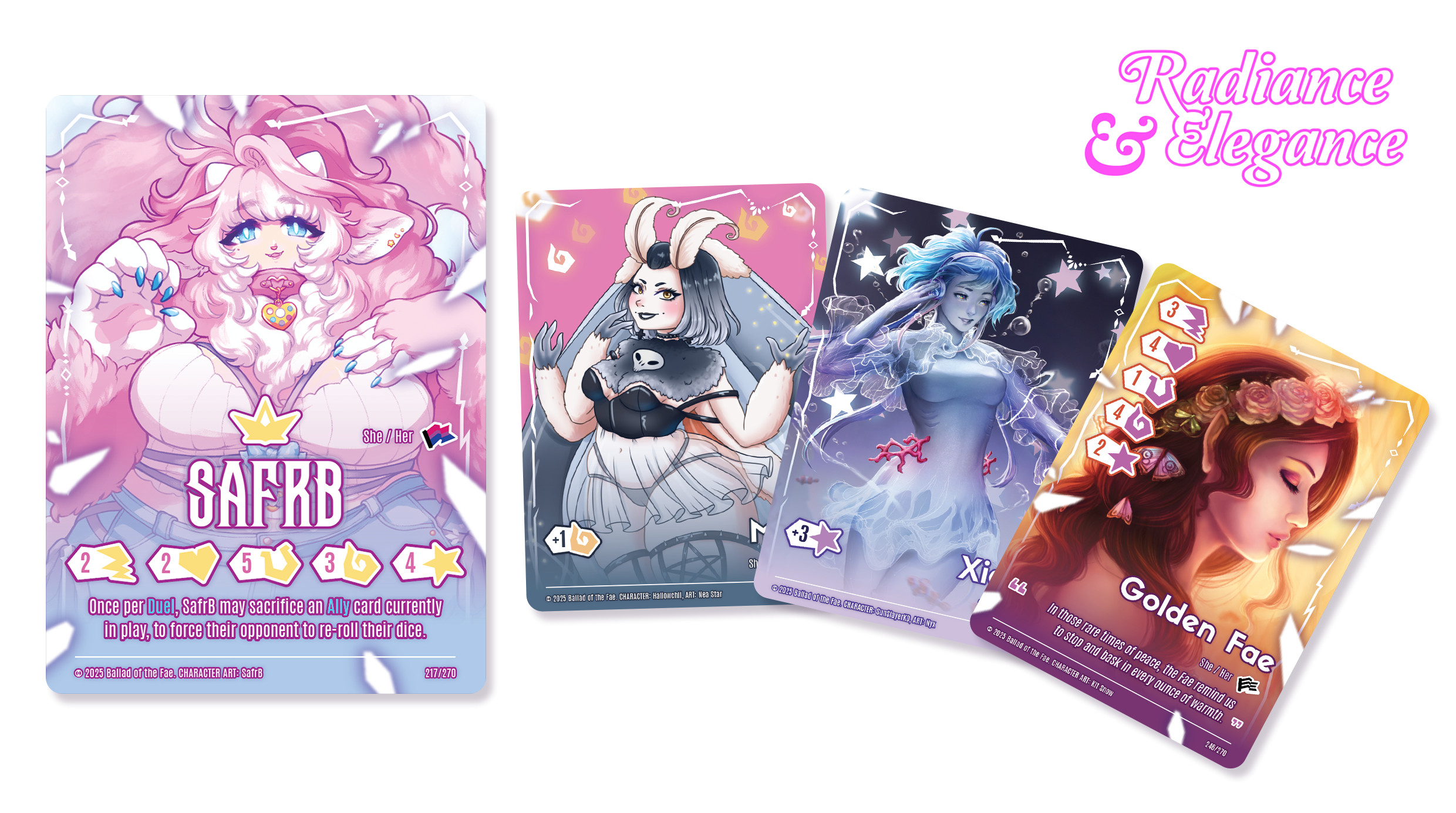 Final card art for the Radiance &amp; Elegance deck