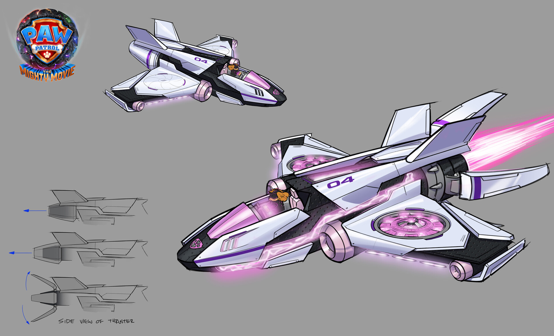 ArtStation Paw Patrol: The Mighty Movie vehicle designs