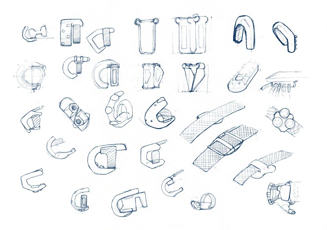 Sketch iteration of the finger and palm unit