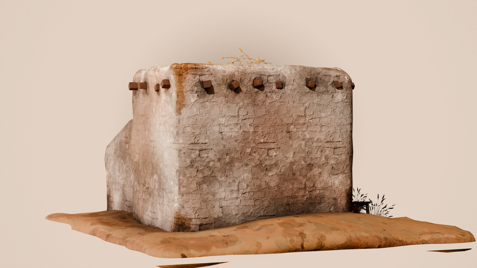 3D Stylized Mud House | منزل طيني ستايلز