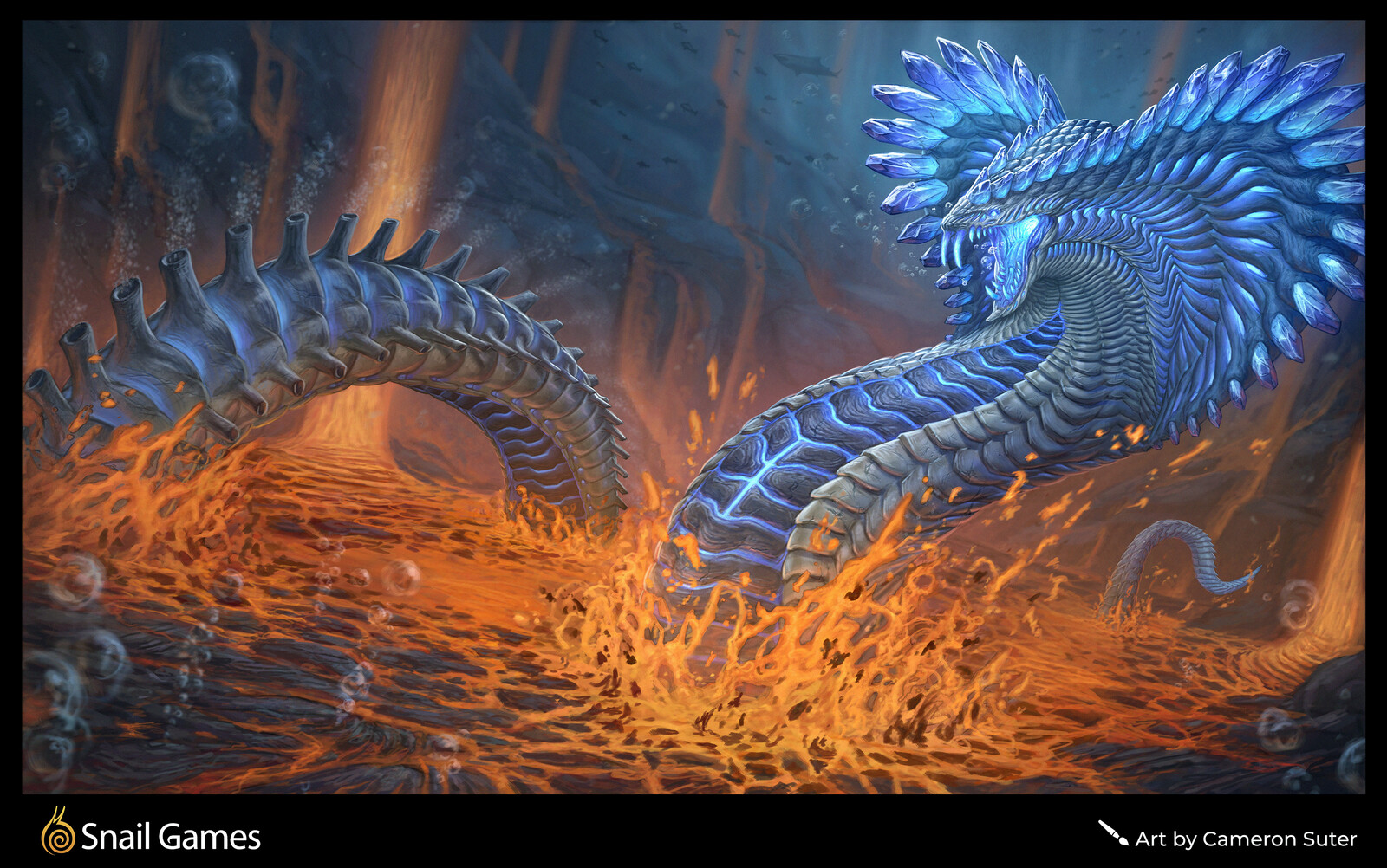 Ark Aquatica – Lava Serpent Splash Art