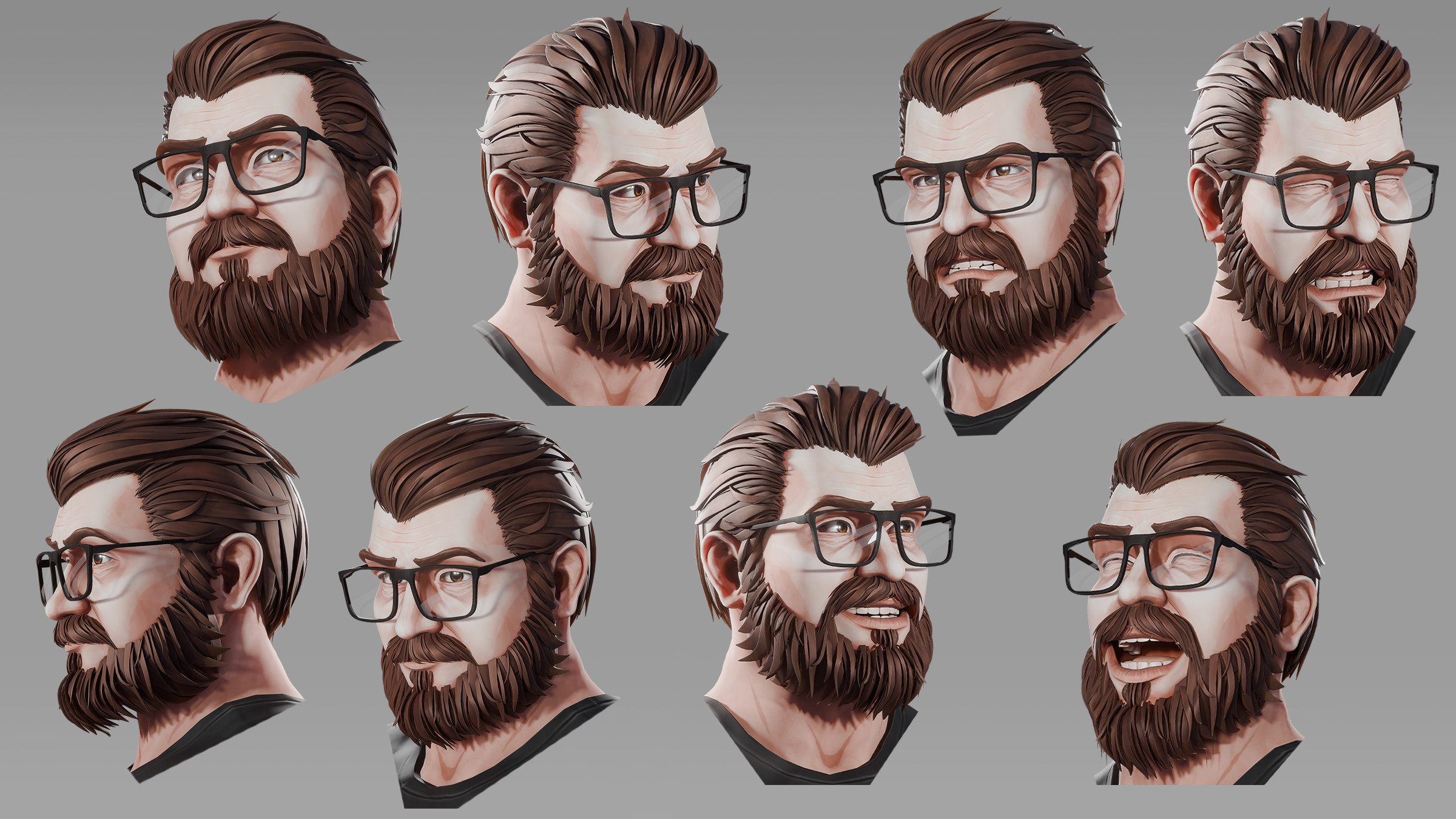 Various emotions and angles