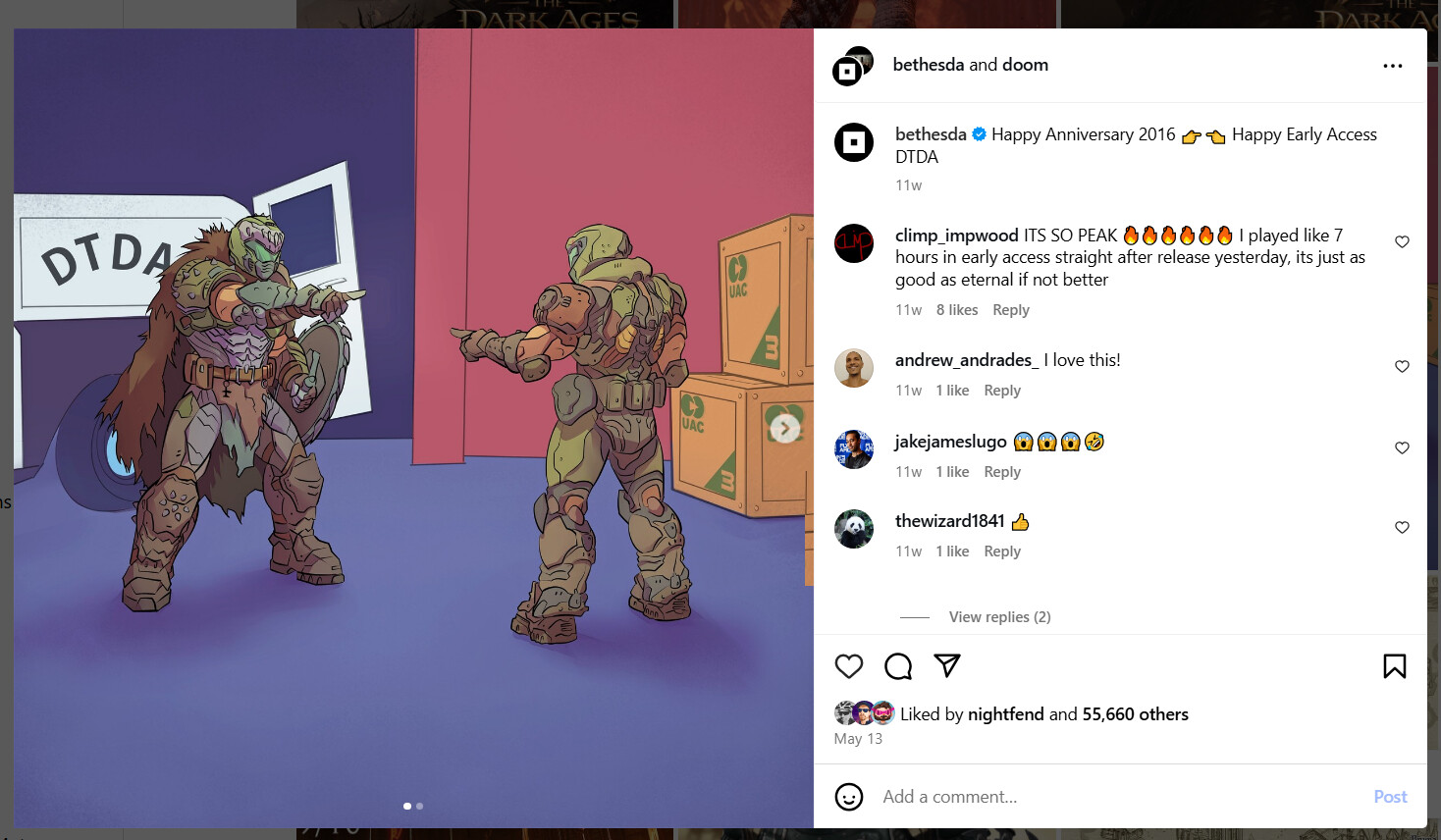 DOOM the Dark Ages / DOOM (2016) Instagram social art