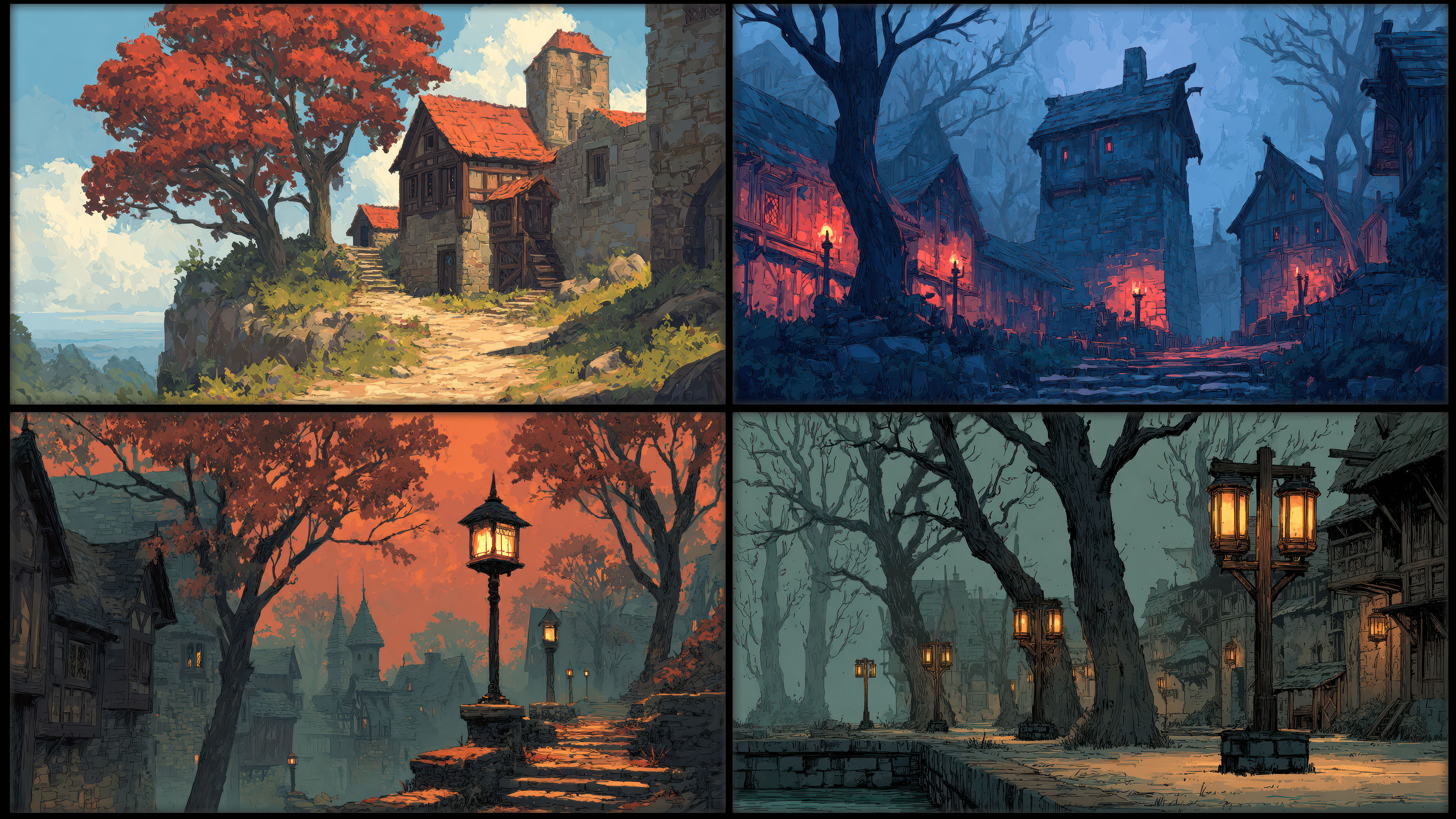 240 Fantasy Medieval Town - Cartoon Concept Reference Image Pack v.159 |4K|
https://www.artstation.com/a/49133706