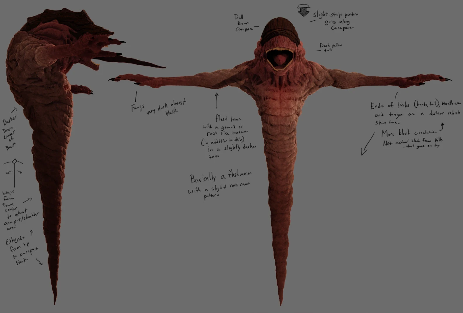 Color variations for Grunt enemy type overpainted on initial model (Model created by fellow artist in the team)