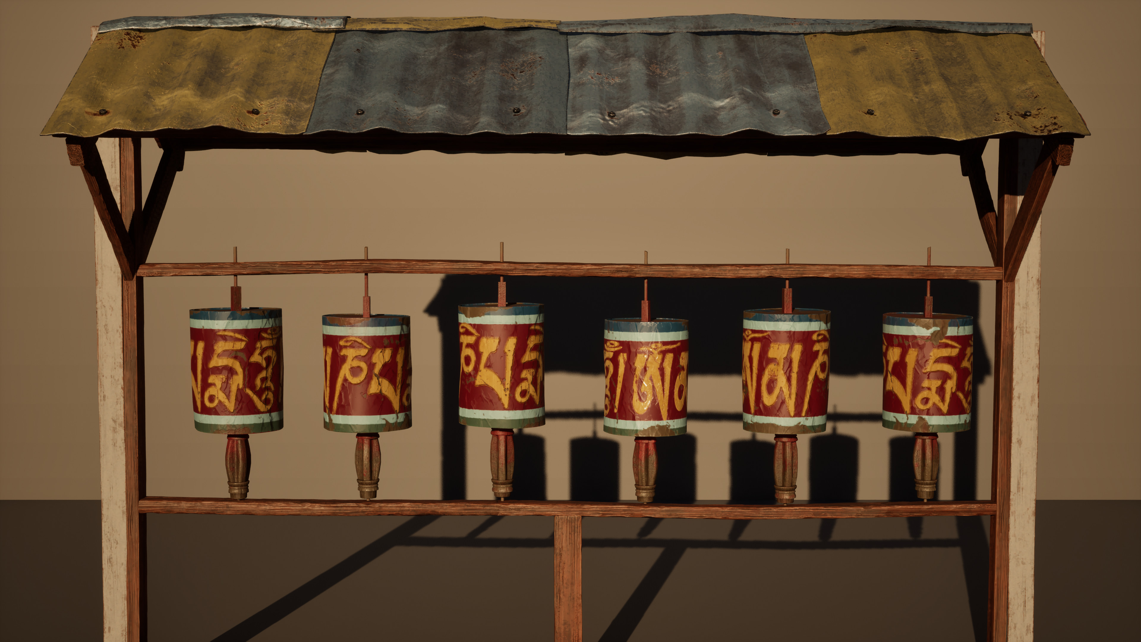A prop put together with the help of the planks in Unreal Engine.