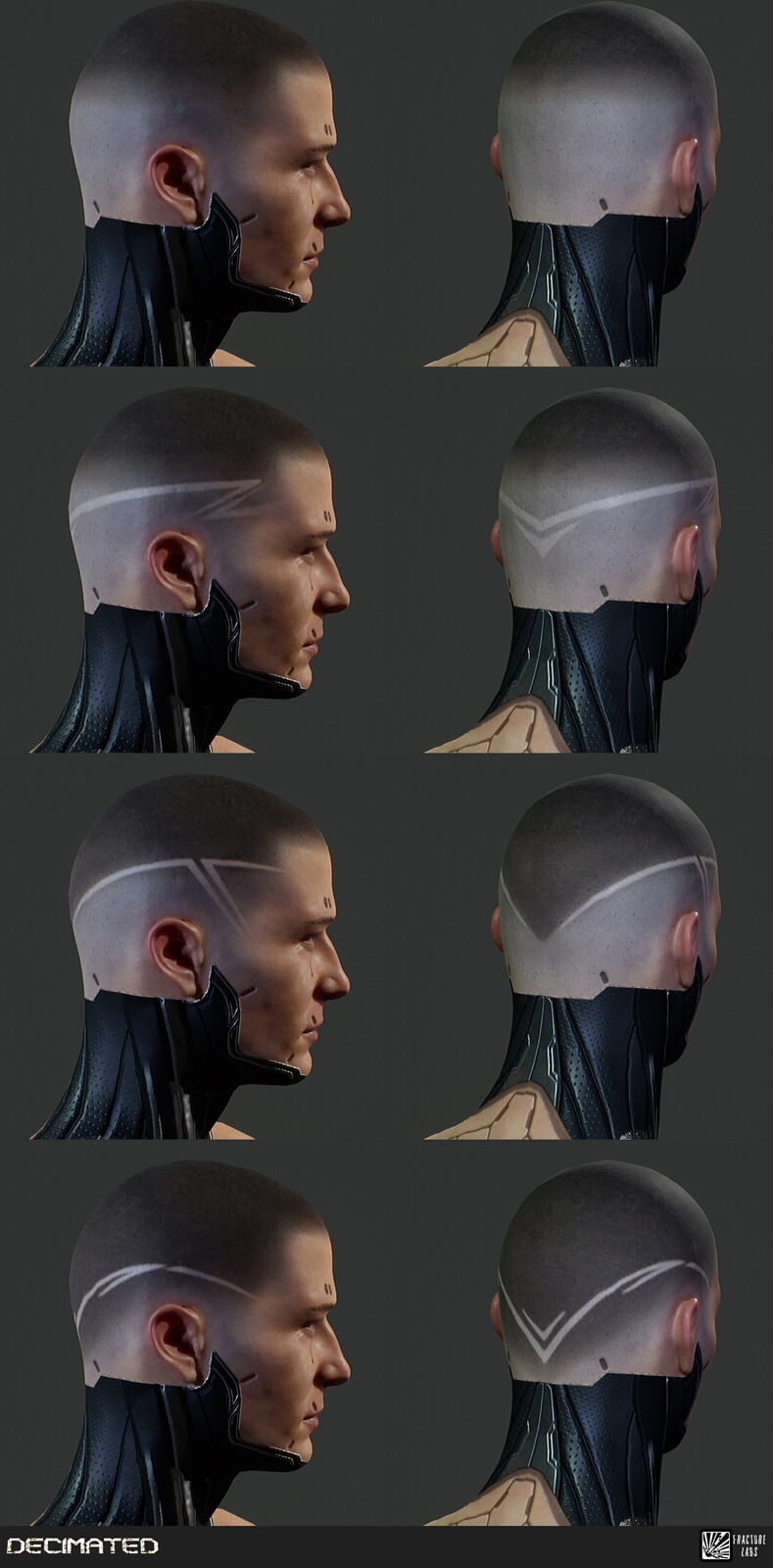 Hair scalps set 03