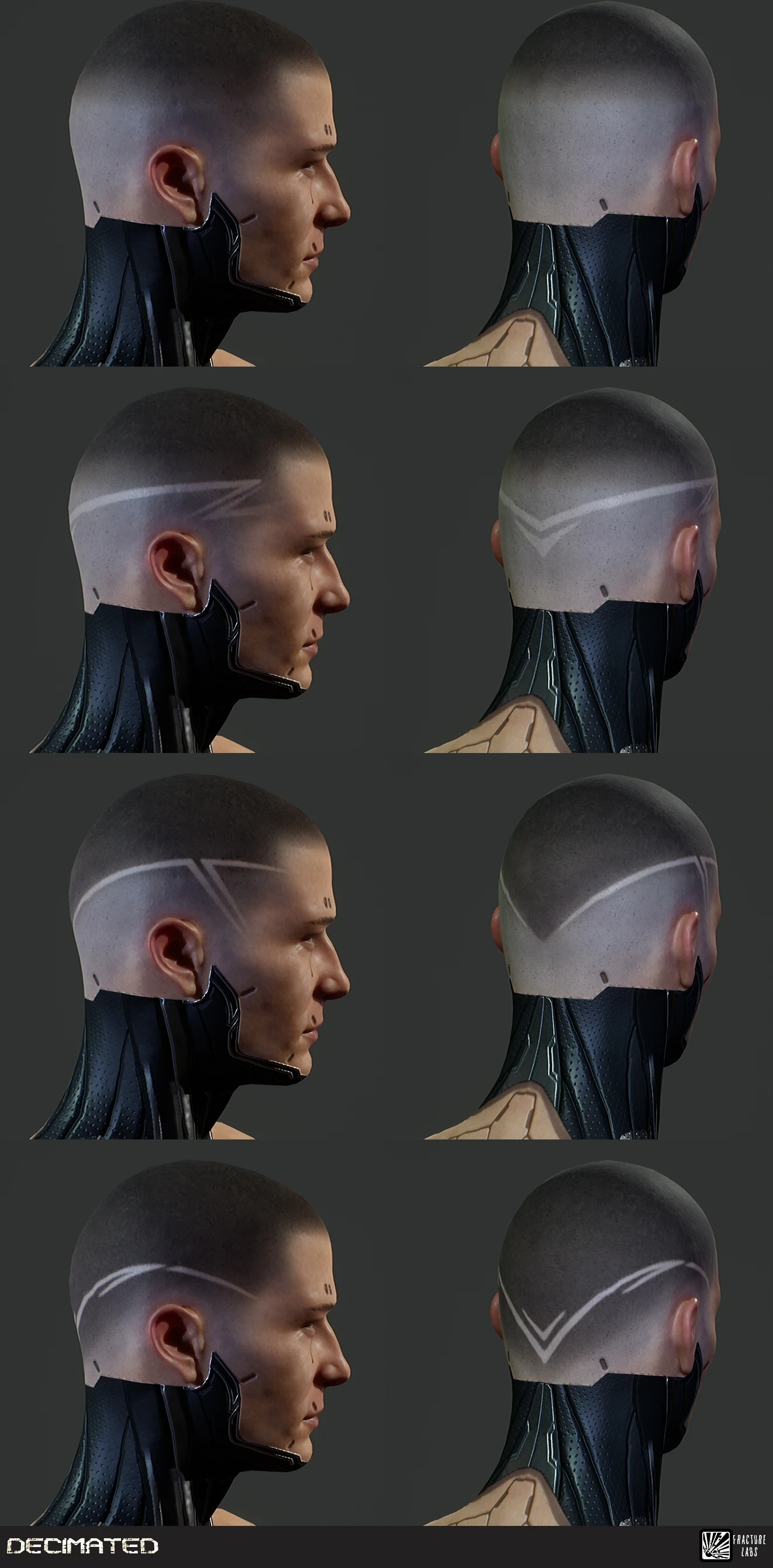 Hair scalps set 03