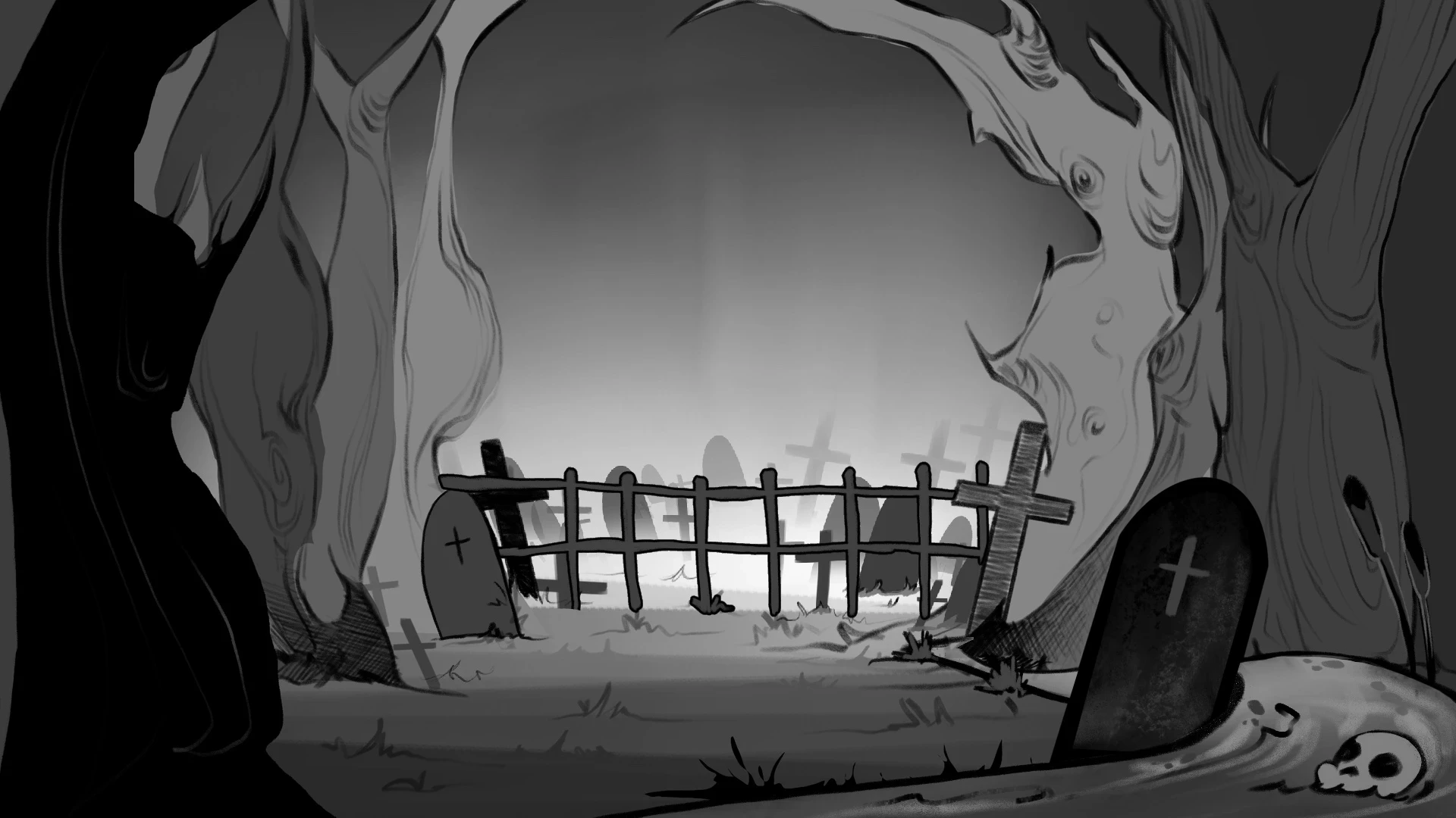 Final graveyard layout (without lighting design)