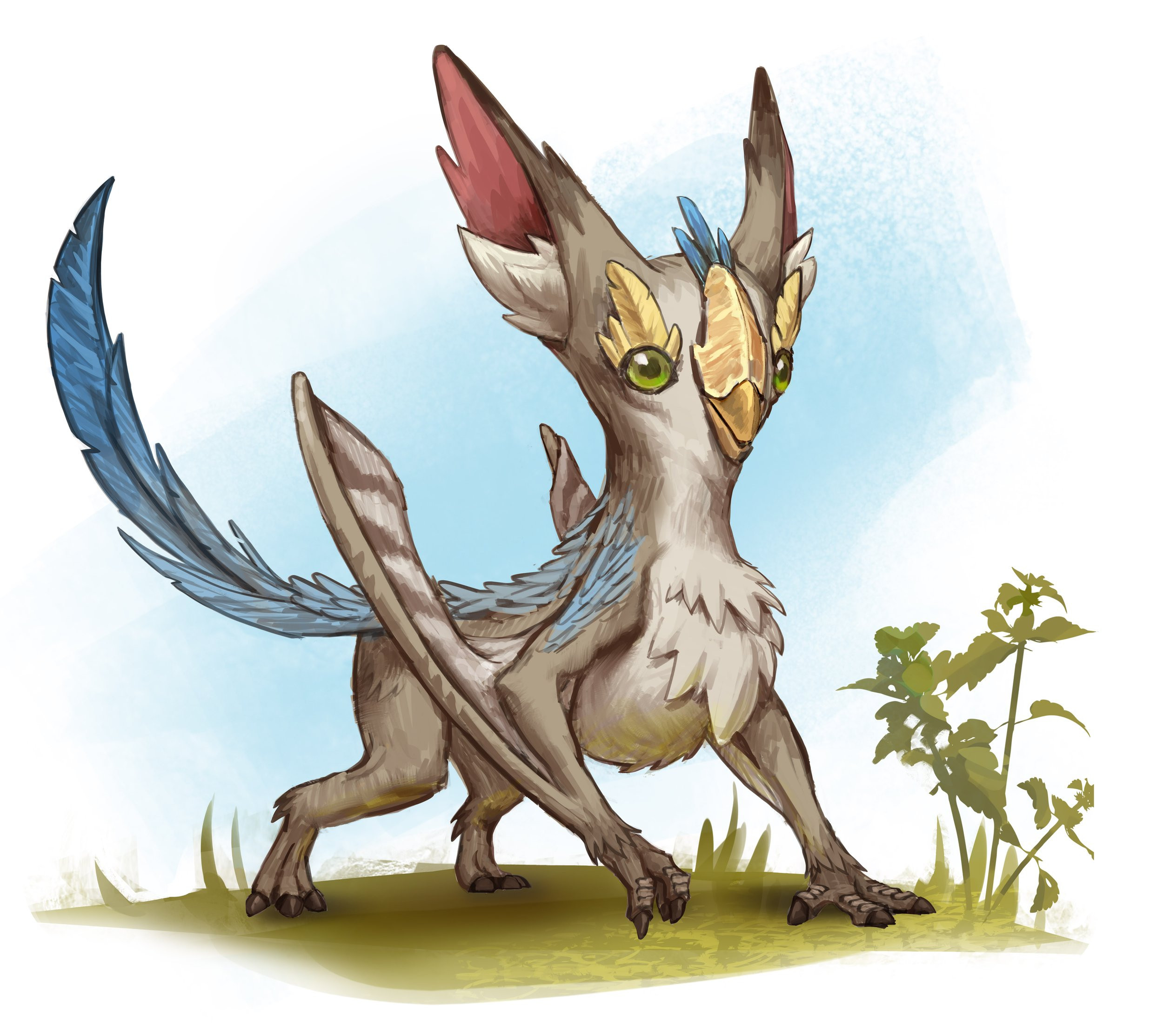 The pterokeet, a cozy little sci-fantasy creature.