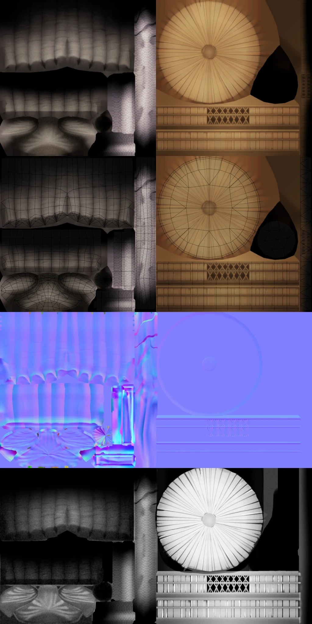 Textures for the head item - 512 x 1024; diffuse, diffuse+wires, normal, and specular 