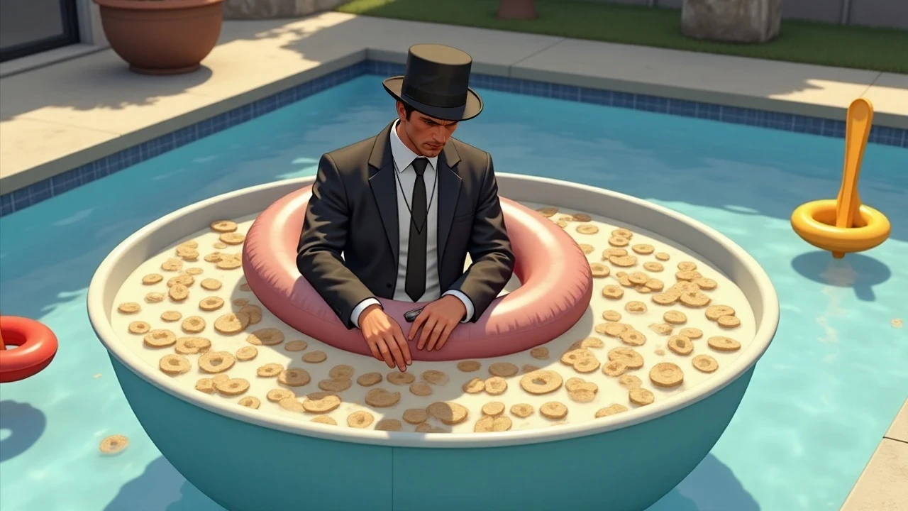 A Man in a Bowl of Cereal - Quirky &amp; Surreal Art