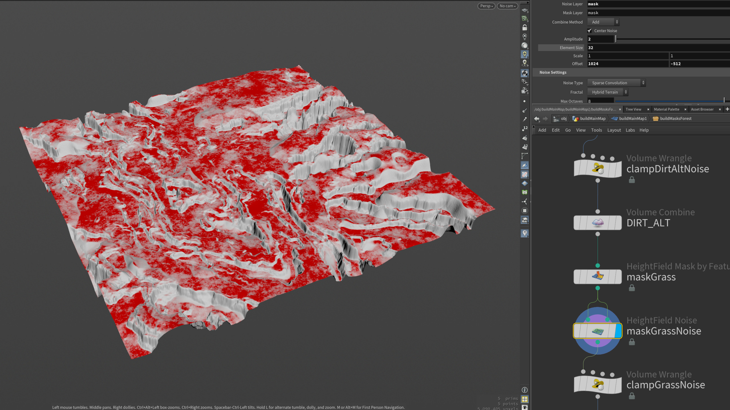 Each biome type has unique functionality in the Houdini HDA to generate unique landscape layer masks and automatically assign the corresponding landscape master material in the Unreal editor.
