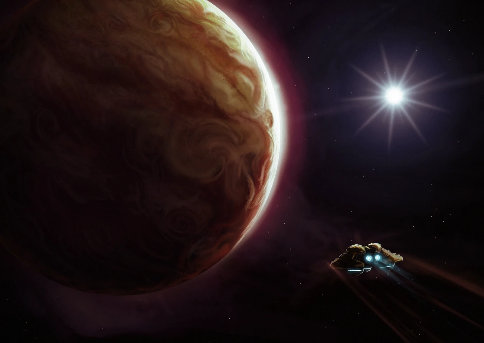 Samus arriving on planet Zebes