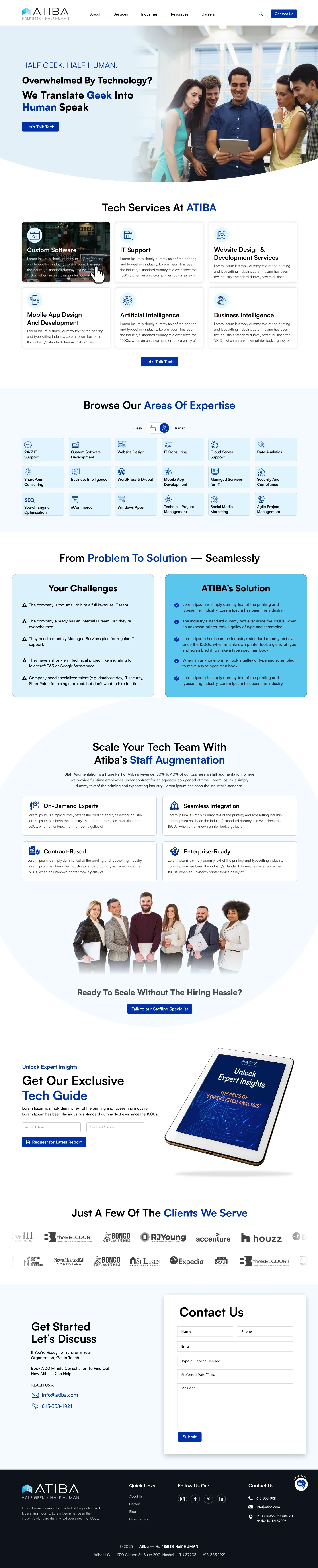 Sleek tech consulting website homepage UI design and user experience