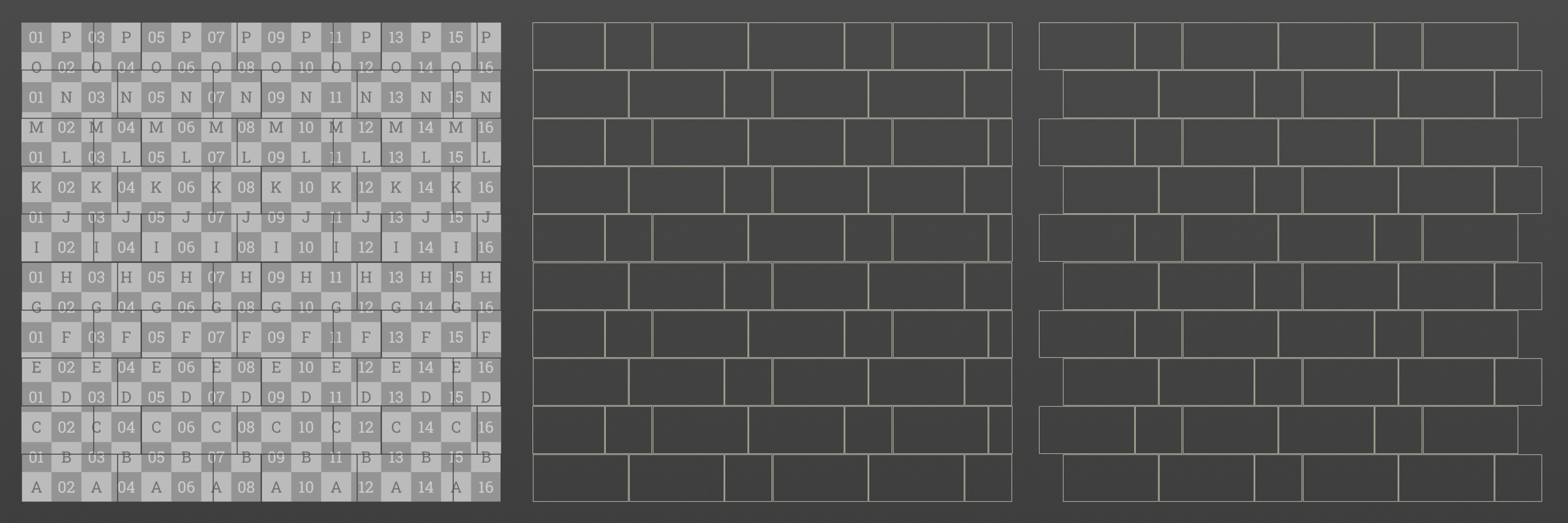 Transferring the pattern from COPs to UV mapped planar geometry, isolating each tile as it's own piece of connected geo, and sliding the rows to create a tiling/interlocking form.