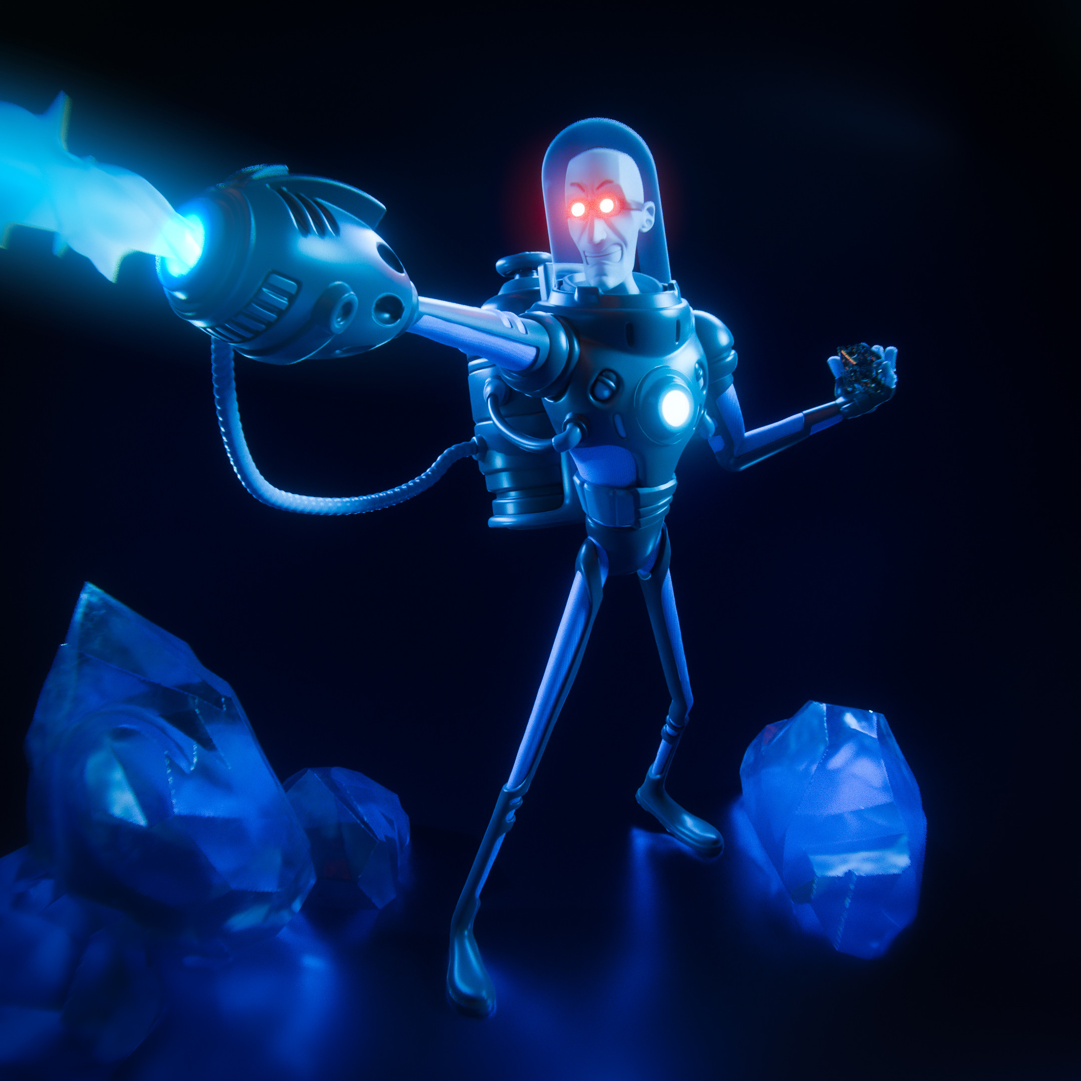 Mr. Freeze Stylized 3d Render