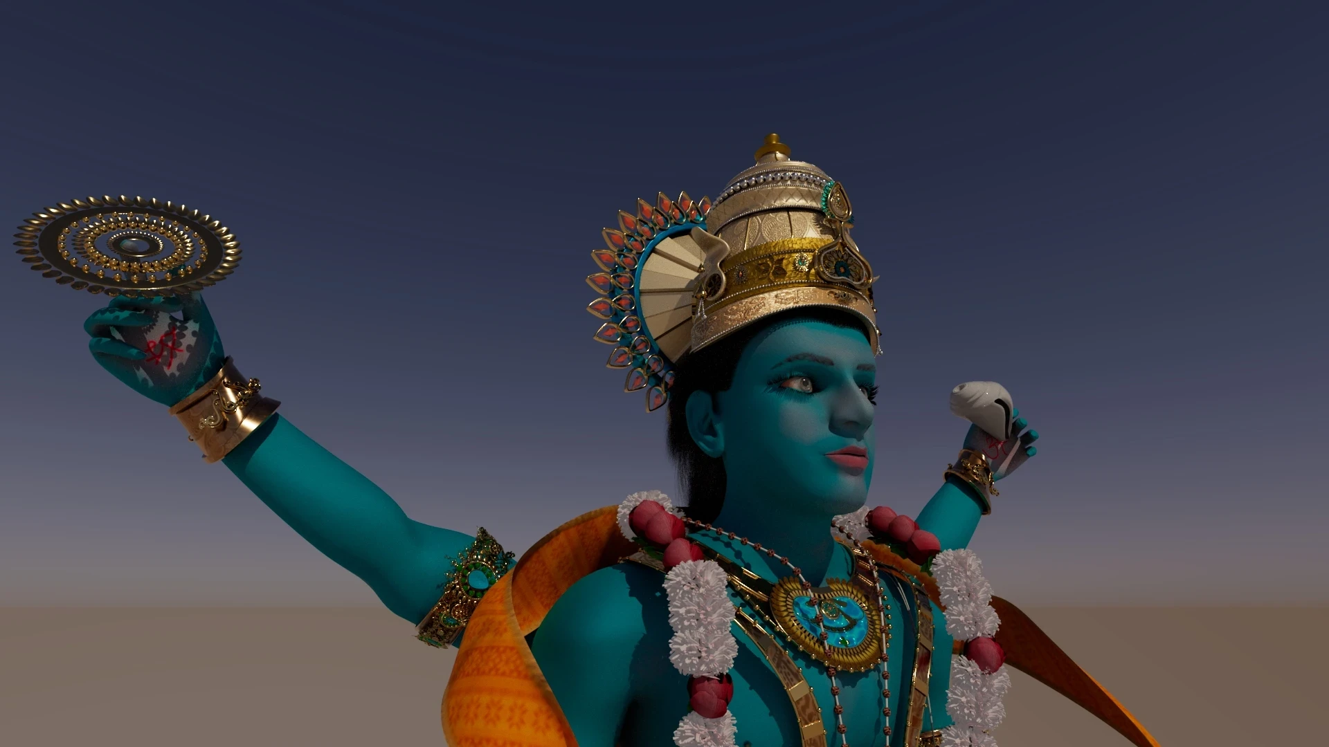 3D Lord Vishnu Model - High Fidelity CGI