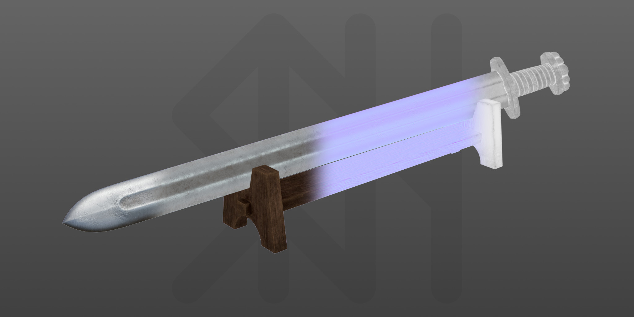 Texture breakdown. Sword has 2K PBR textures, whereas the chest has 4K to even out the texel density. 