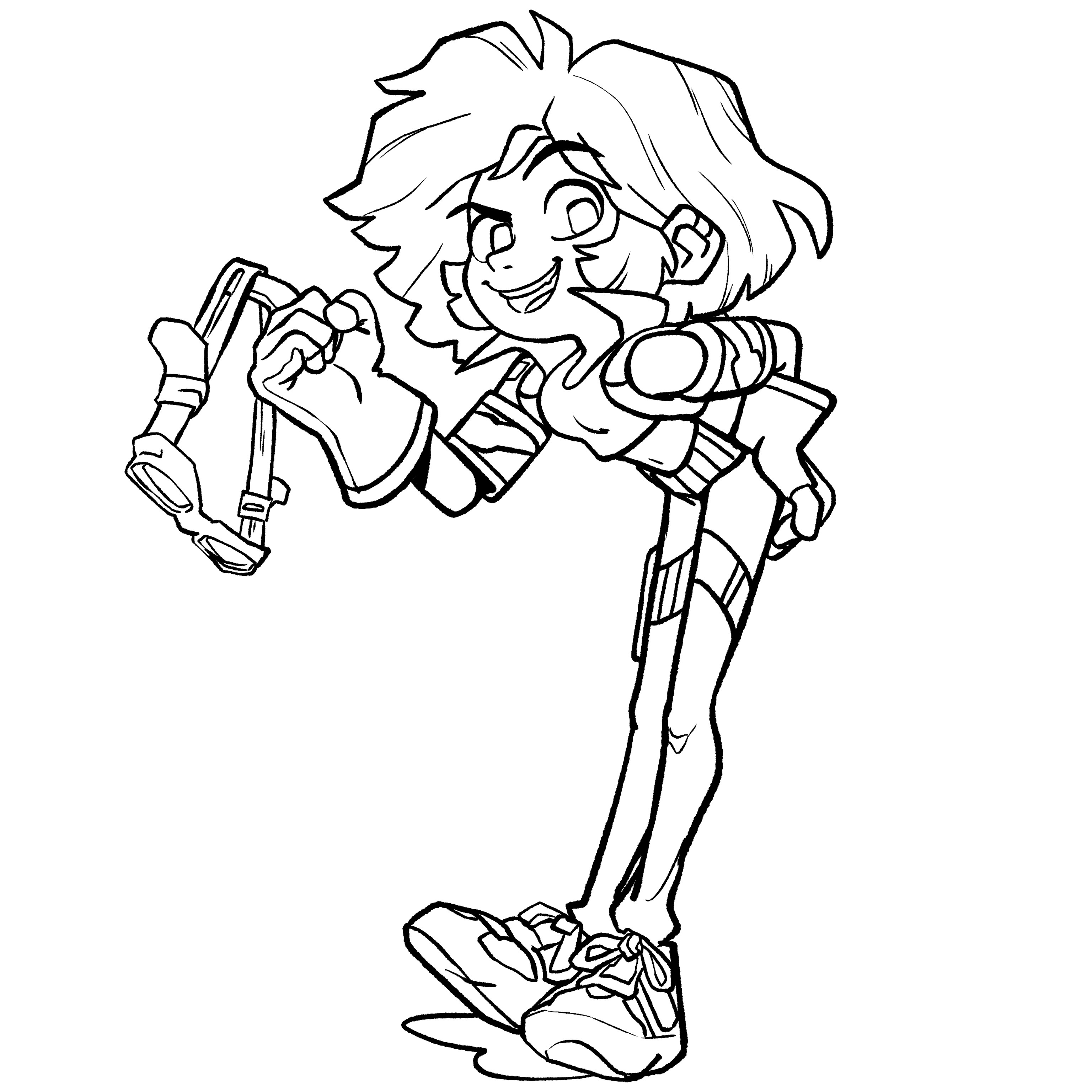 Clean lineart establishing forms and overlaps. 