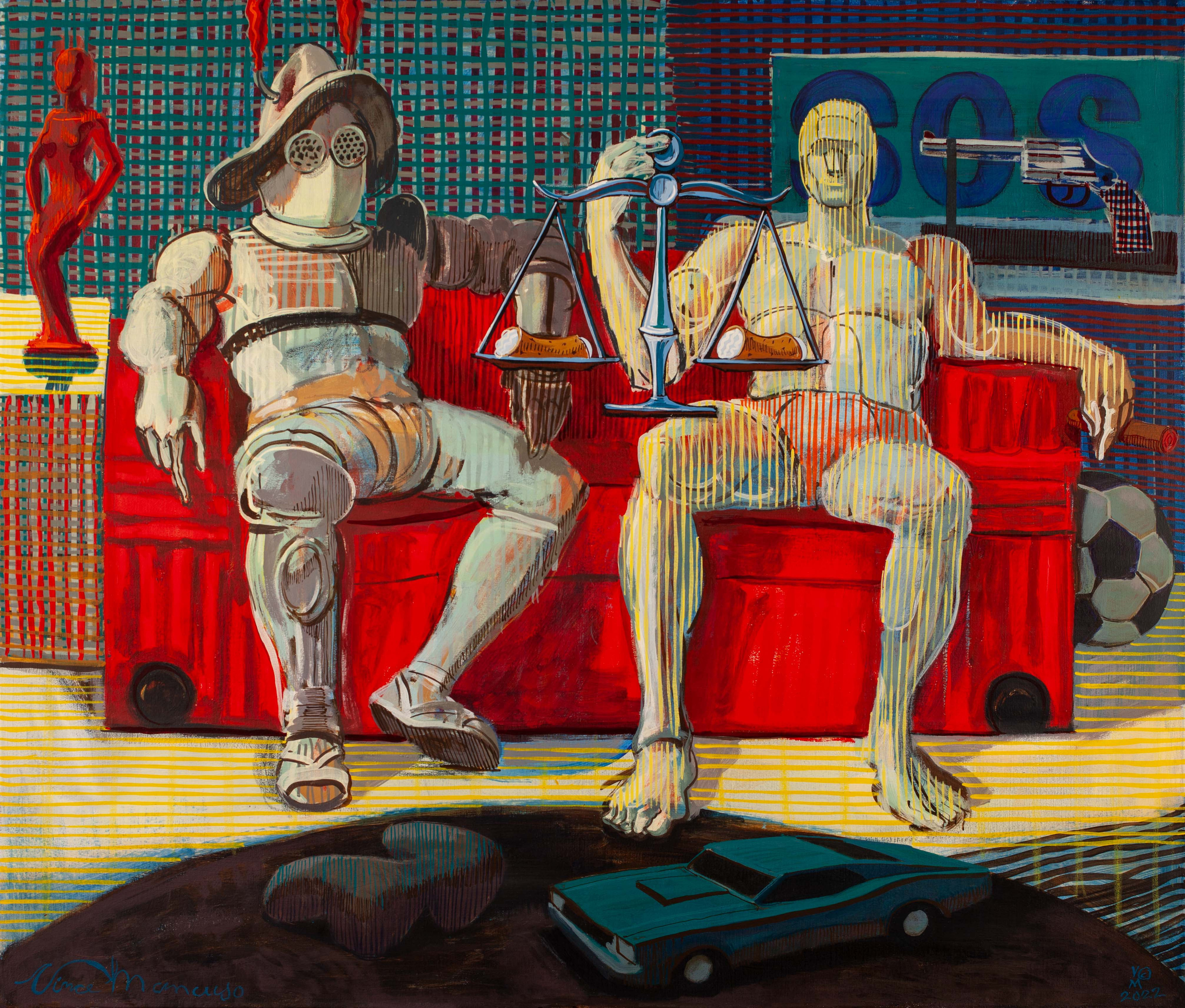 2022., LET THEM EAT CANNOLI, 34X40  inches, acrylic on canvas.