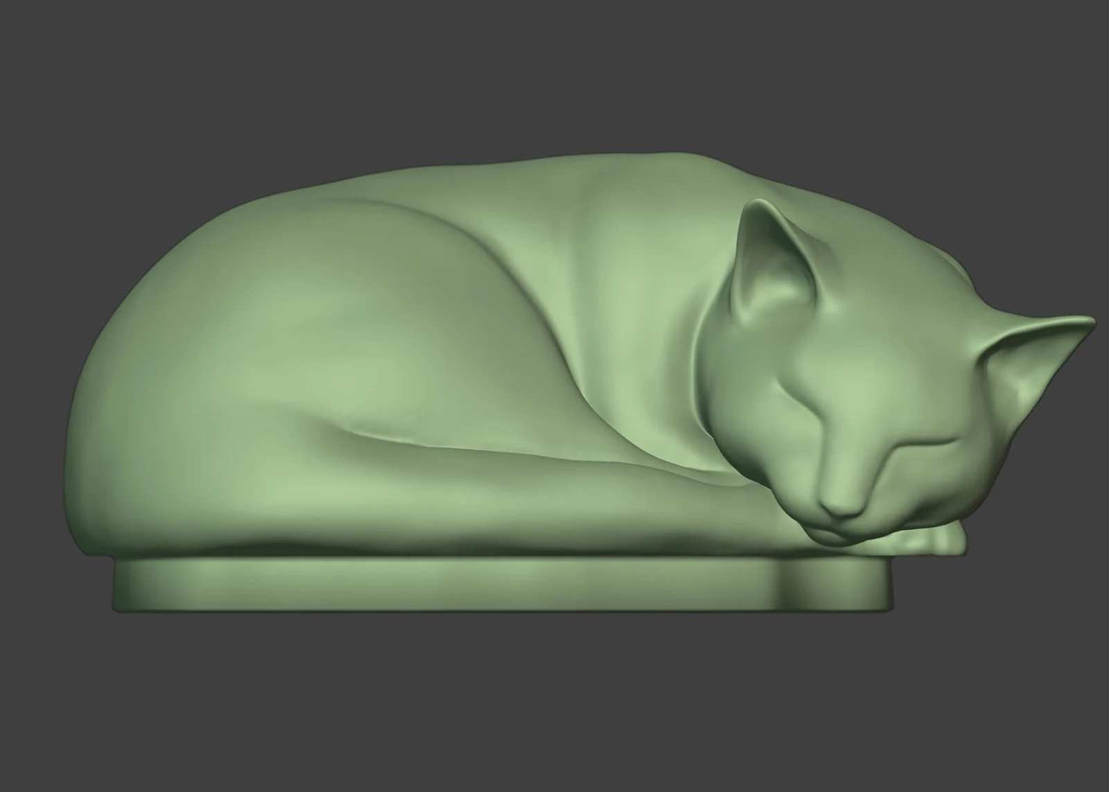 I realized that I needed some sort of lip so that I could let the silicone mold wrap around the bottom of the cat for an attempt at a hollow wax shell. 