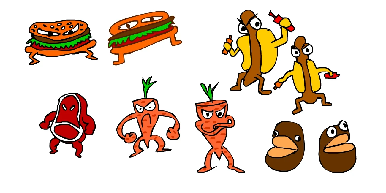 Concept art for enemies.