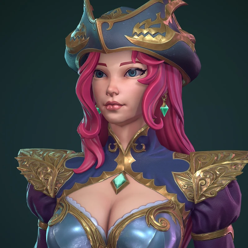 Stylized Pirate Sorceress – 3D Character Model