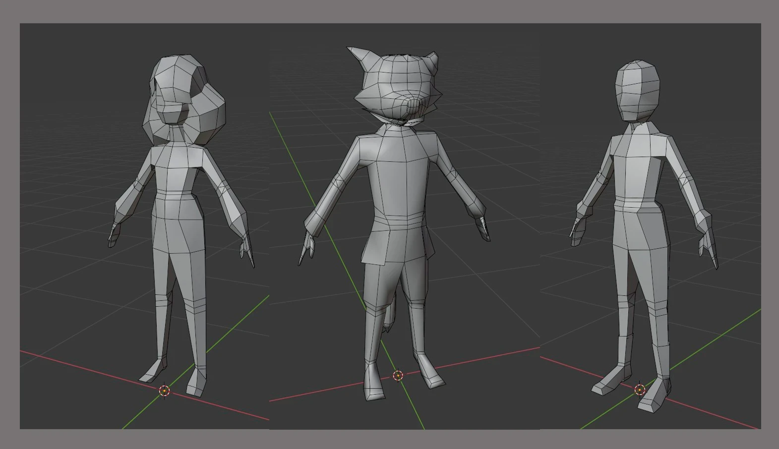 Final lowpoly forms.