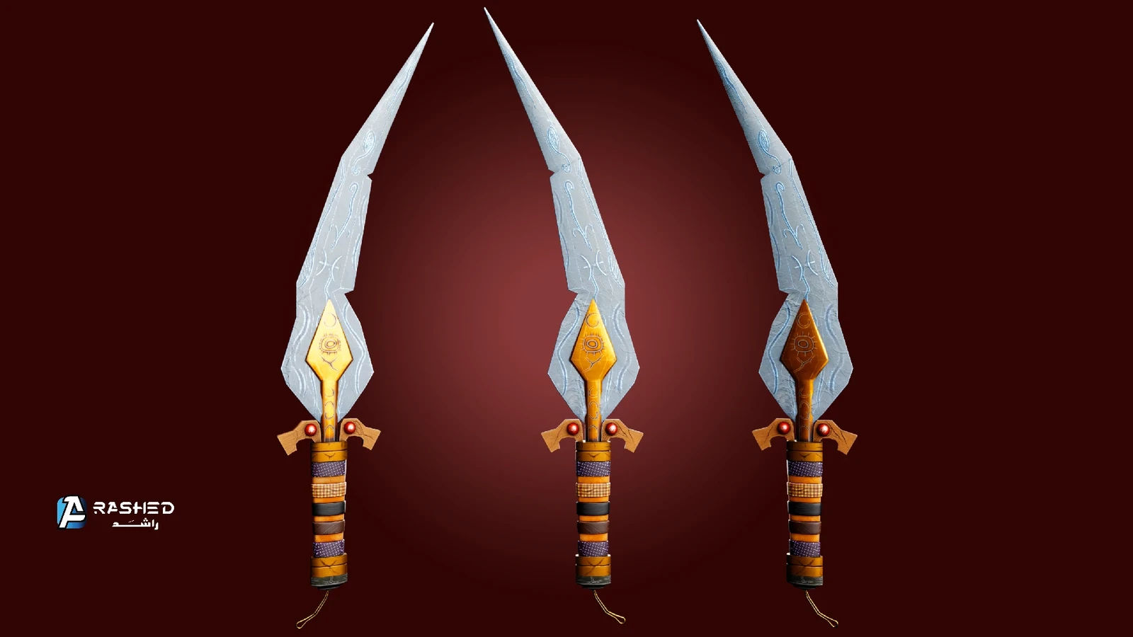 Stylized Gold Sword | Game Ready | سيف ستايلز ذهبي
