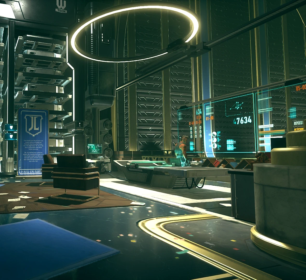 Created Chest platforms, Holo-table, Computer and Larger Server in the back,