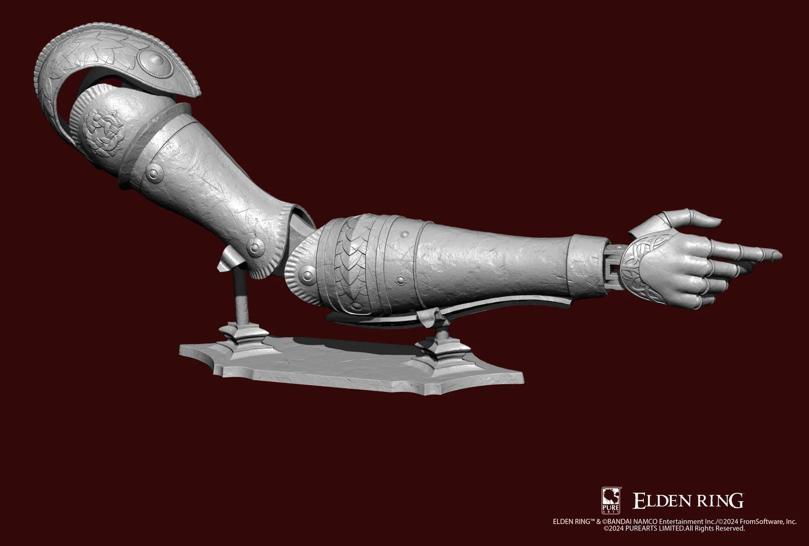 Final arm sculpt with an early base prototype