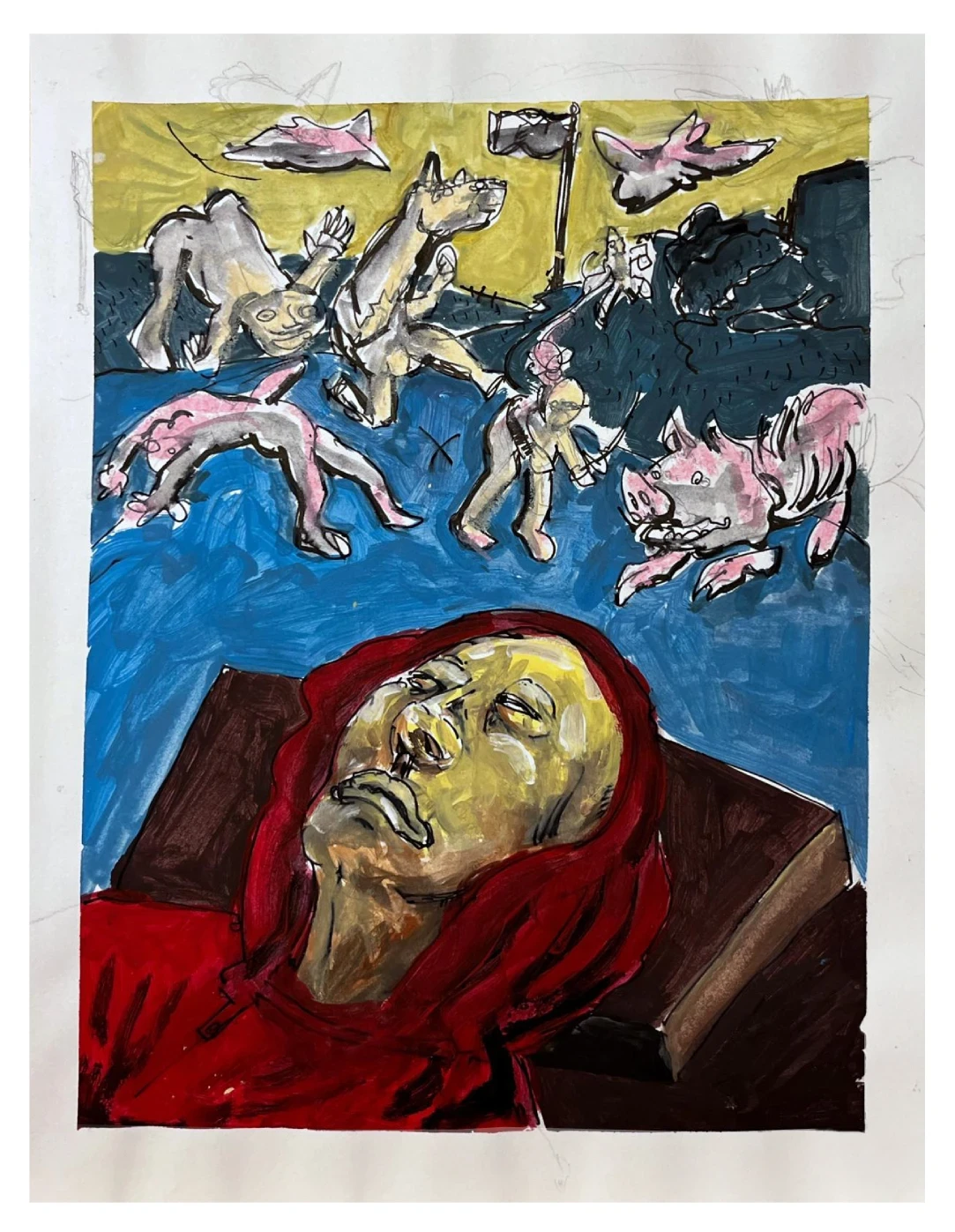 Untitled- 22x28 cm- Mixed media on paper, 2023
