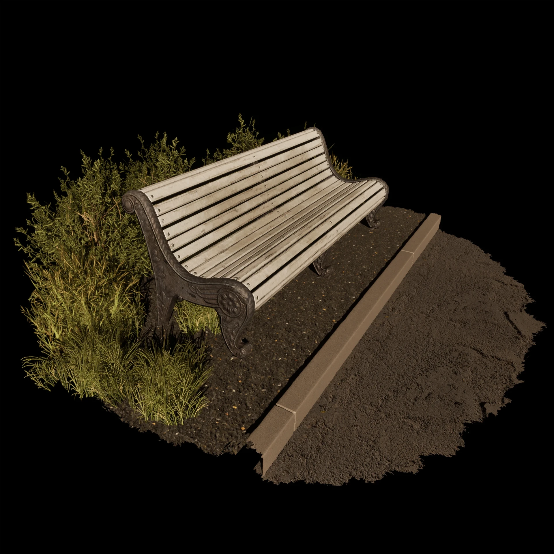ArtStation - Game-ready park bench