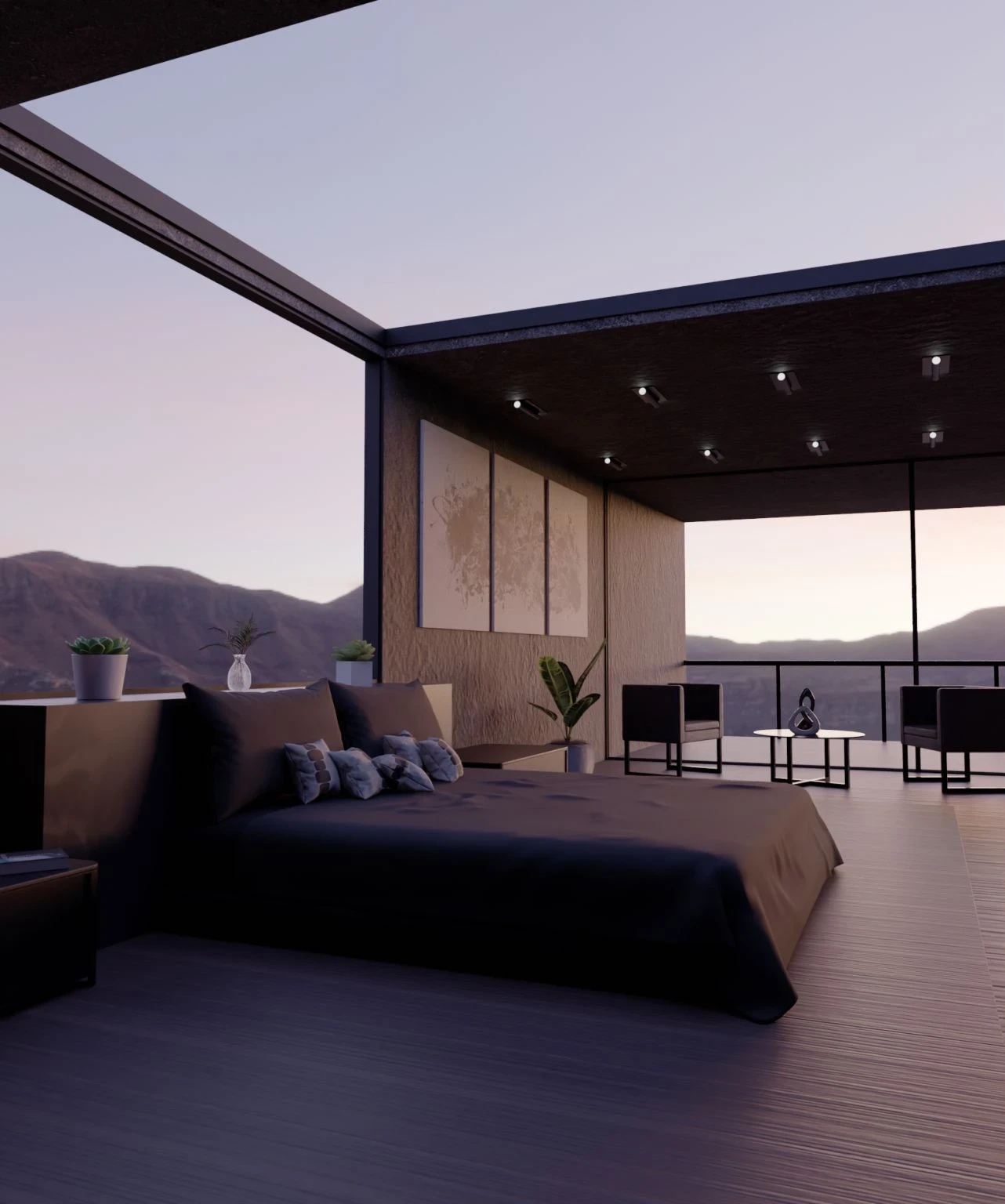 Modern Open-Concept Bedroom | Blender Architectural Visualization