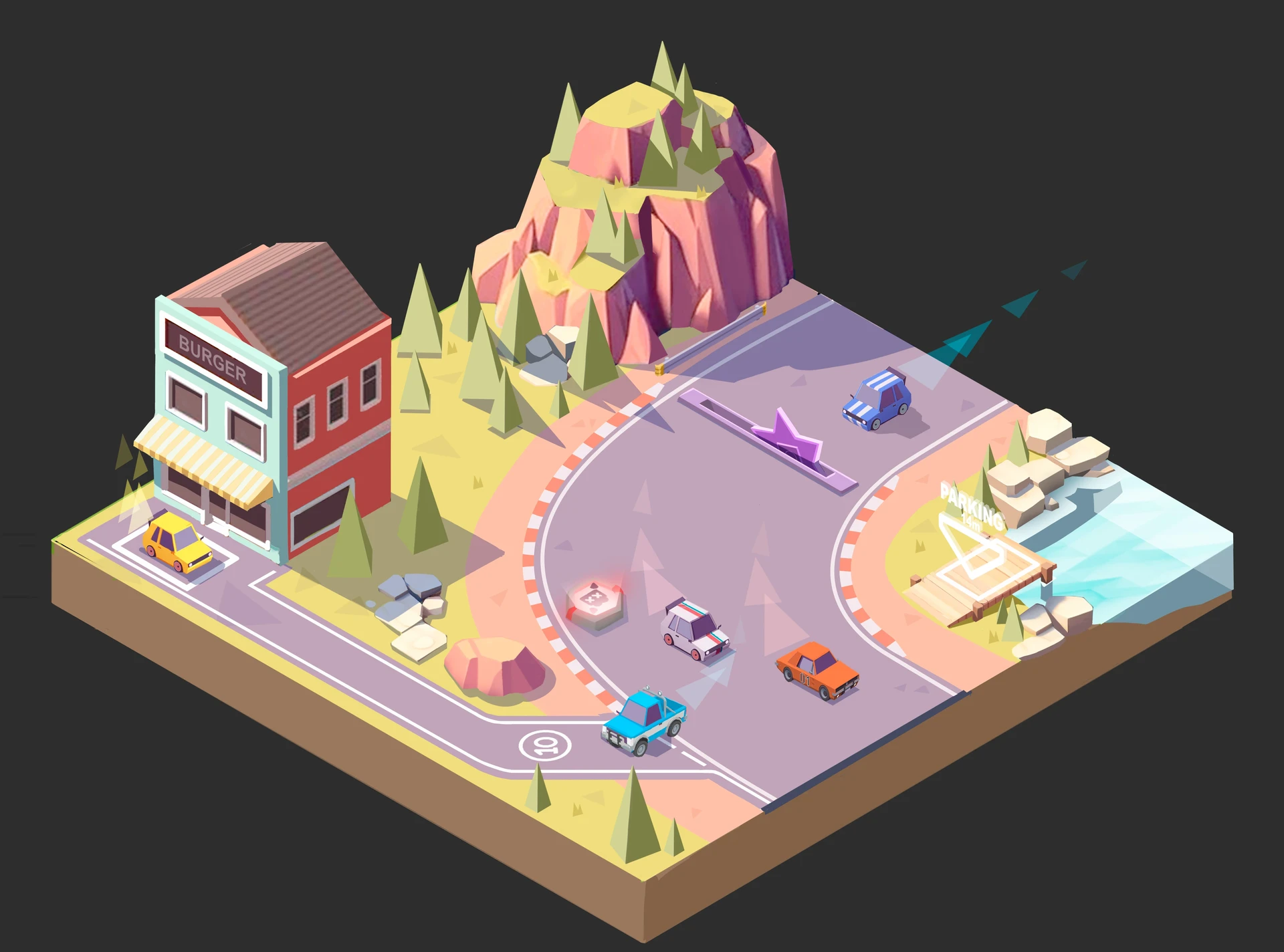 Low poly abstract style