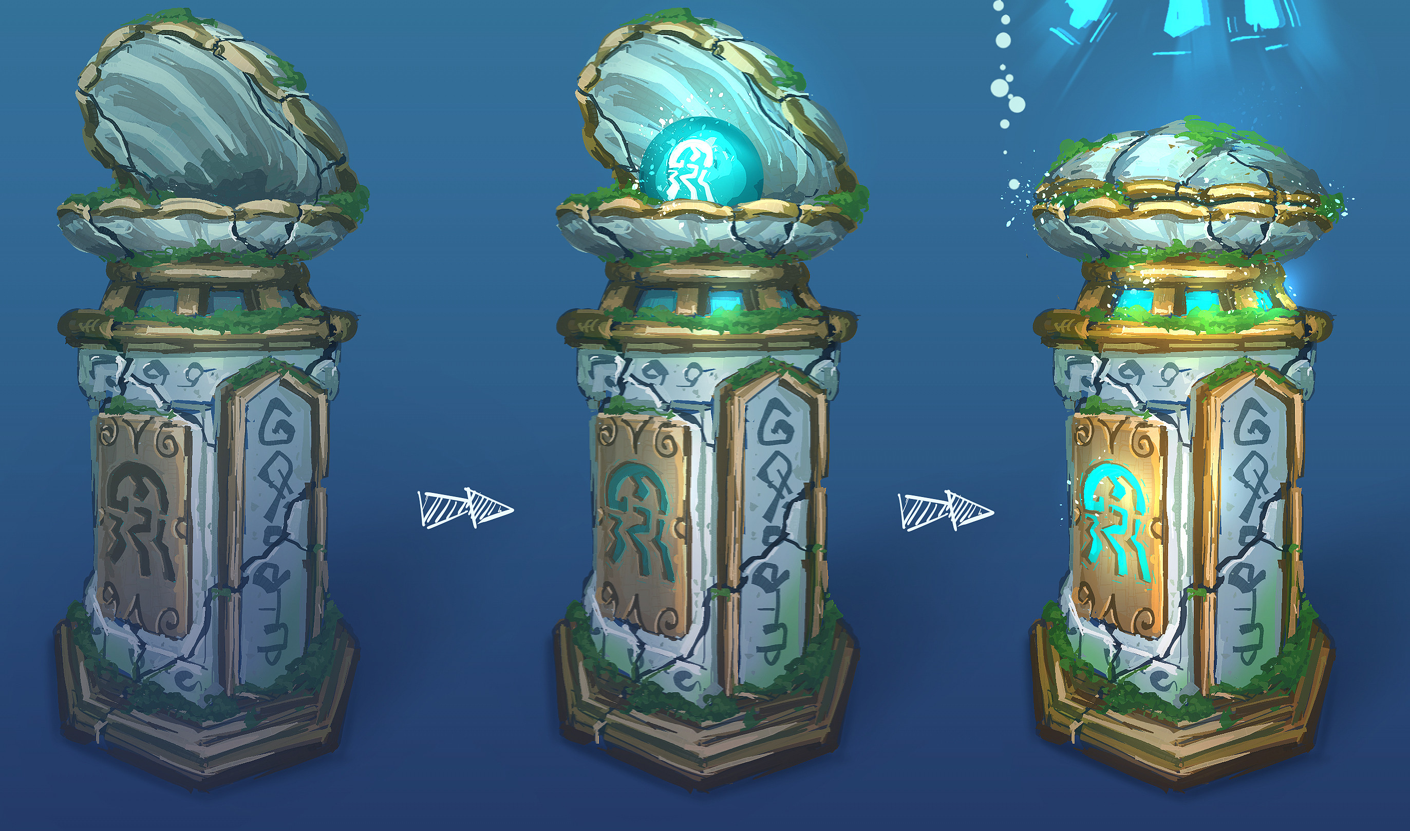 Original 2d concept. Some changes requested along the way including the removal of moss.  