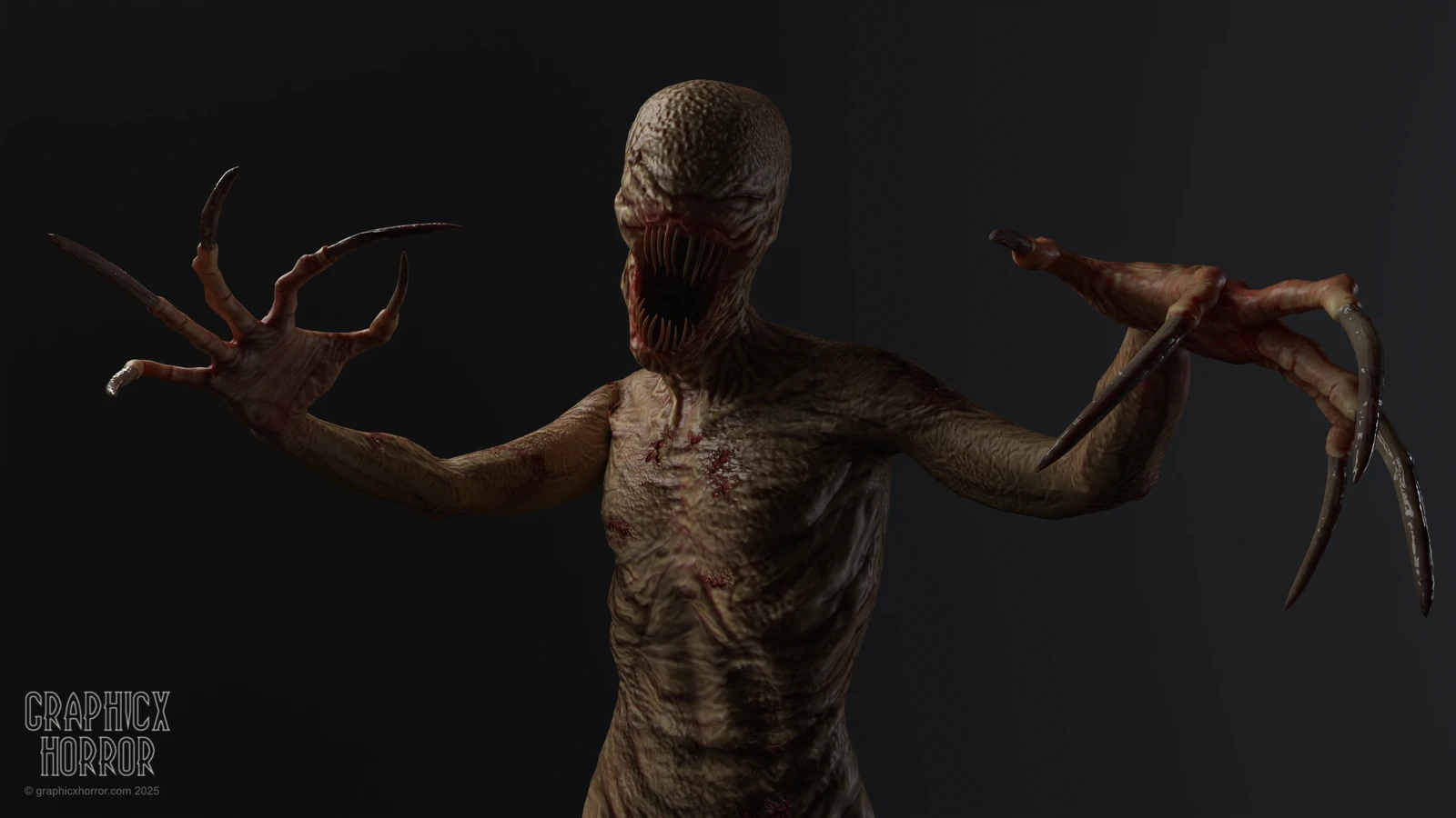 Creature for horror game The Artifact Protocol: Modeled textured and rigged for Unreal 5 by me. 
