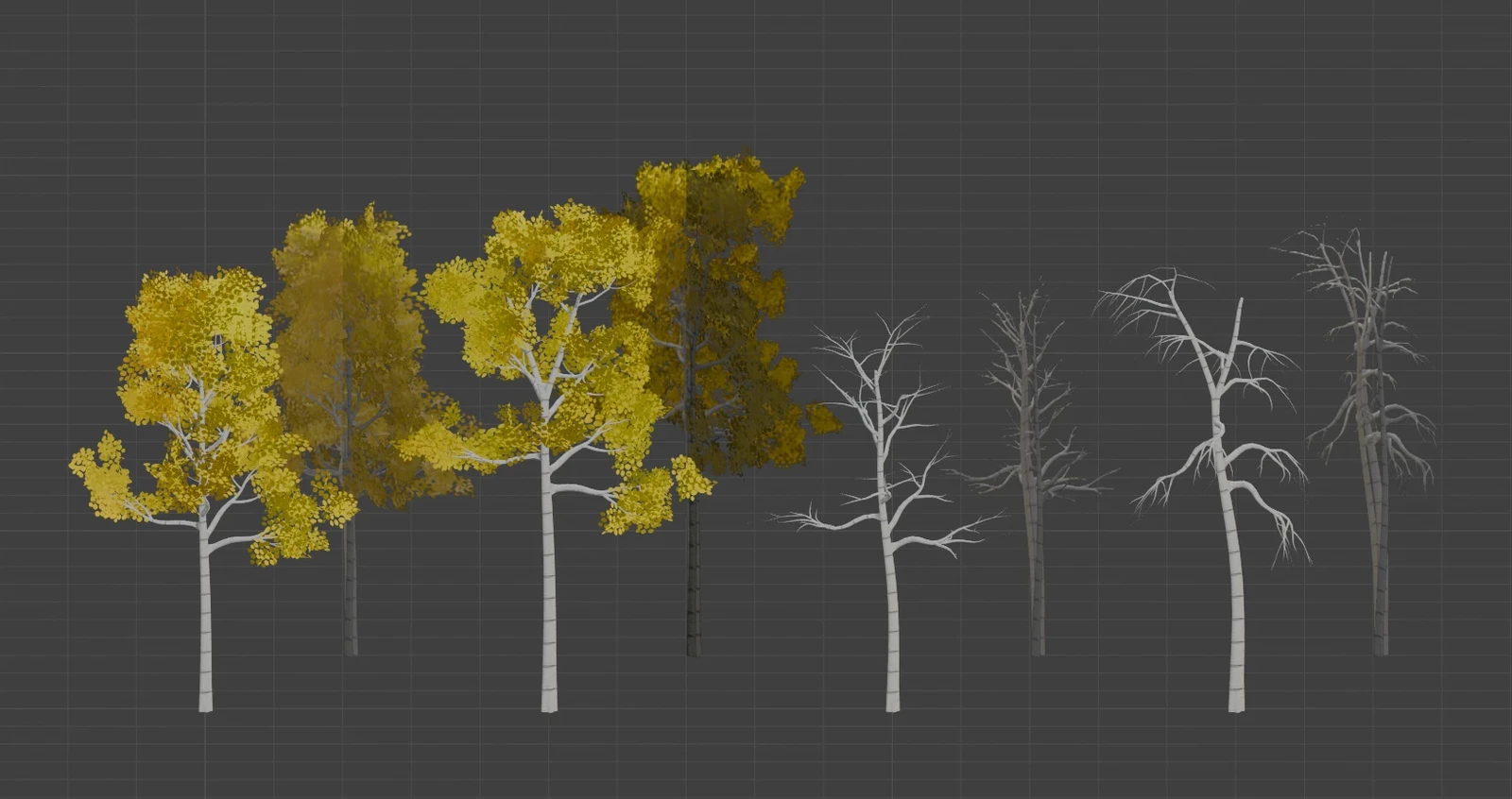 Birch Trees with billboard LODs