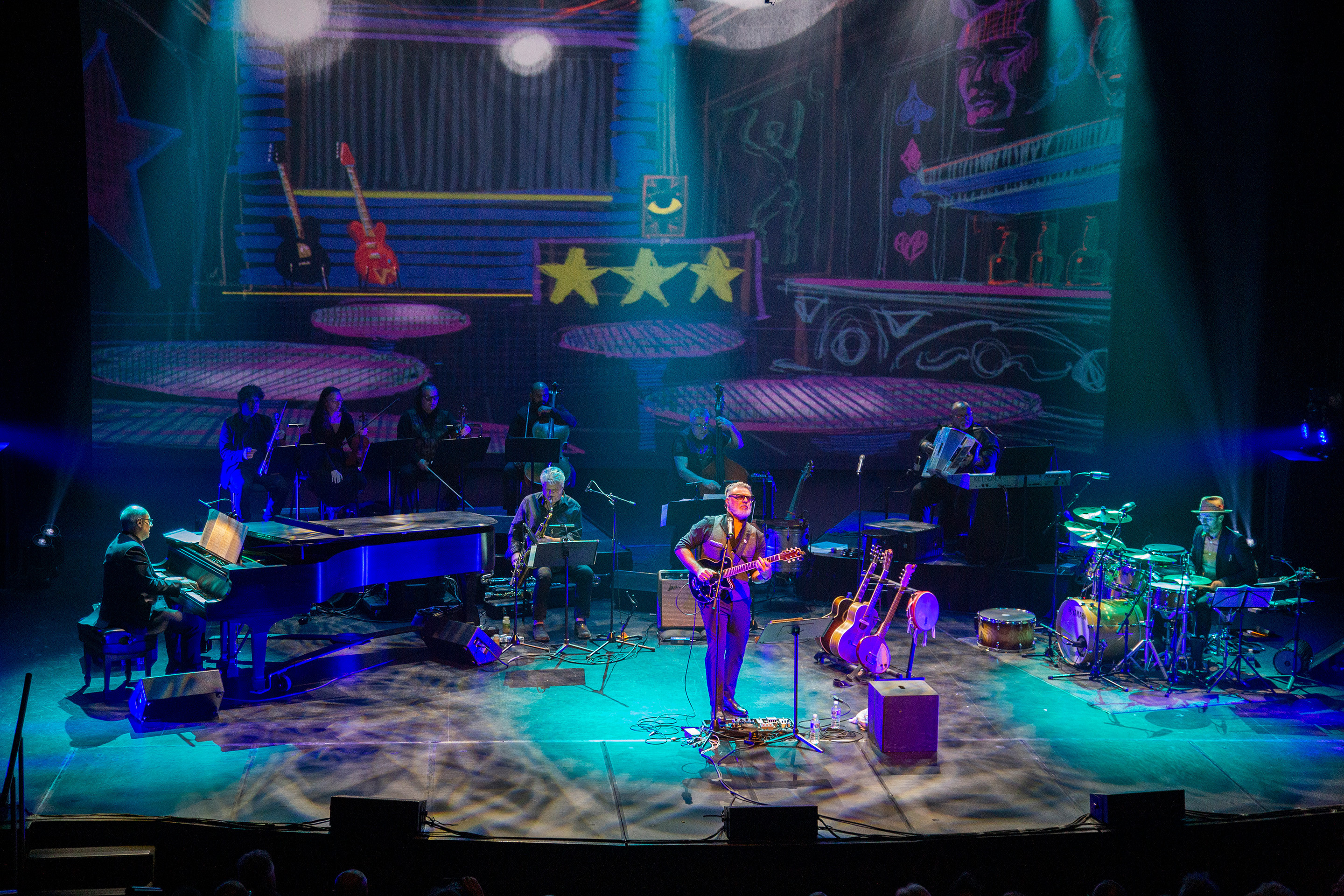 One of the many backdrops that were painted specifical for the show.